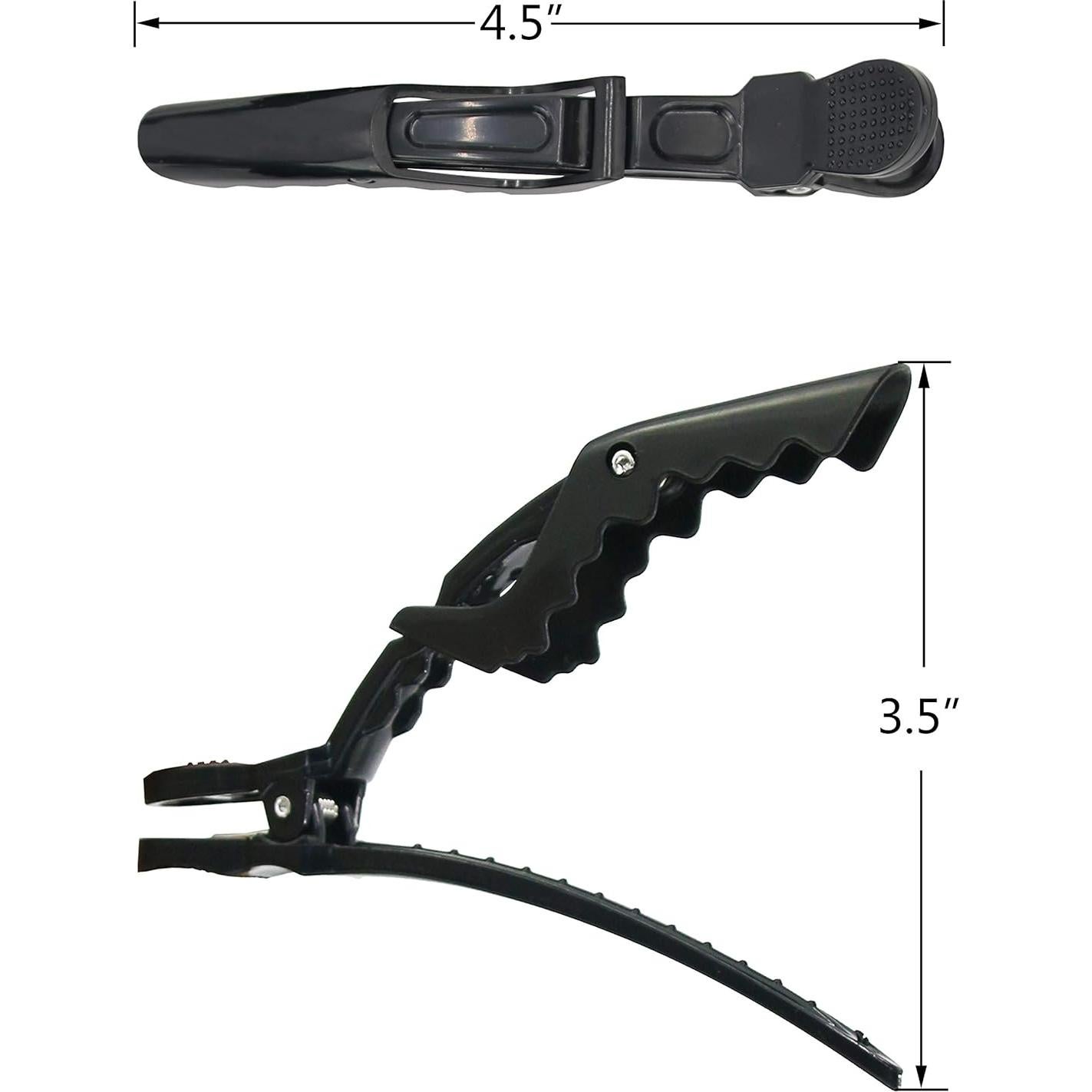 Clips para el cabello HH&LL 12pcs Dientes Anchos Negro