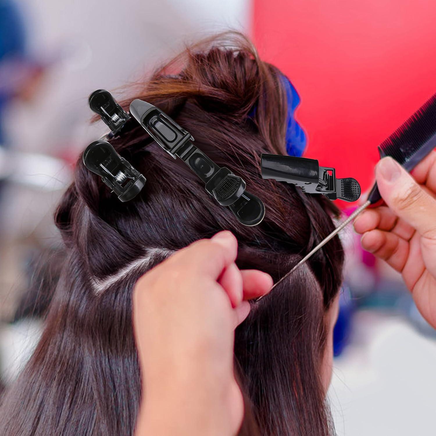 Clips para el cabello HH&LL 12pcs Dientes Anchos Negro