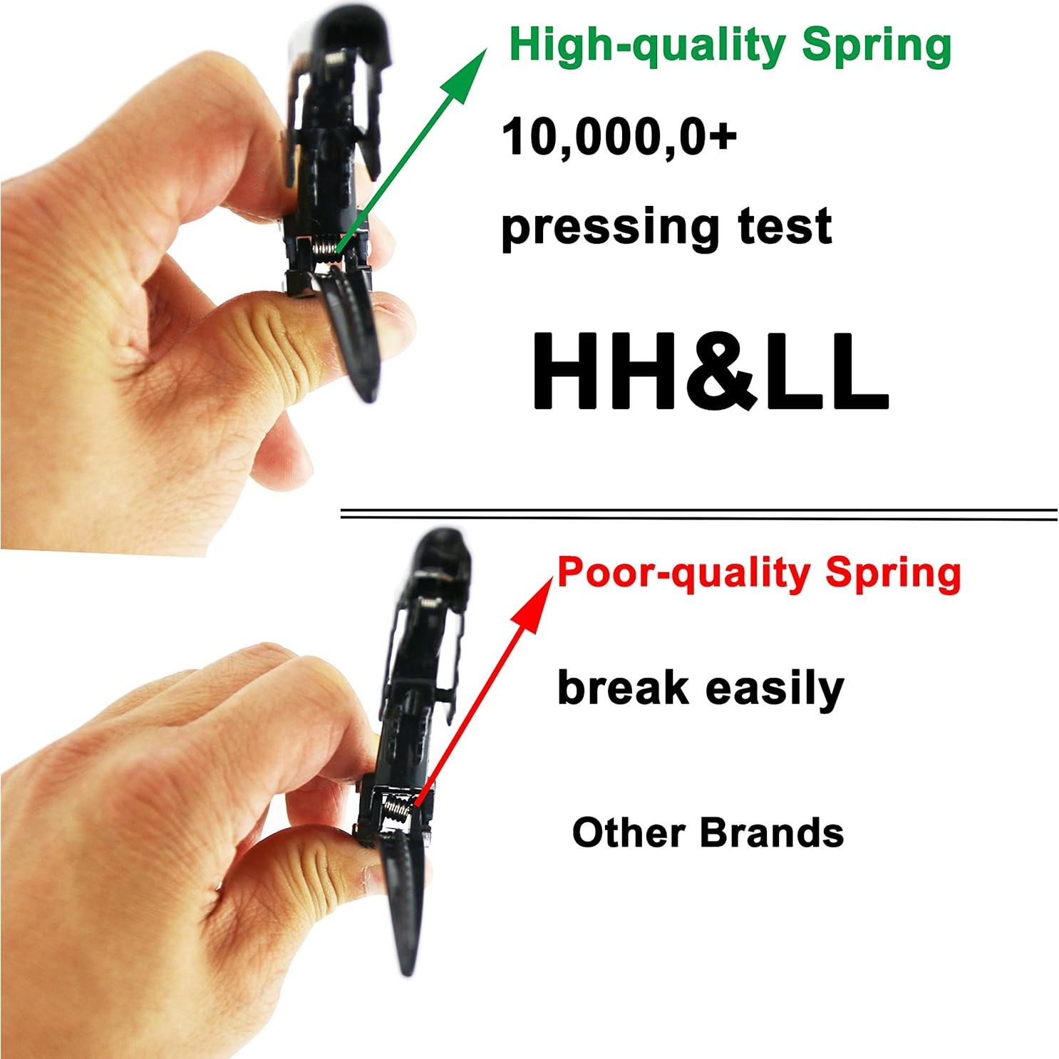 Clips para el cabello HH&LL 12pcs Dientes Anchos Negro