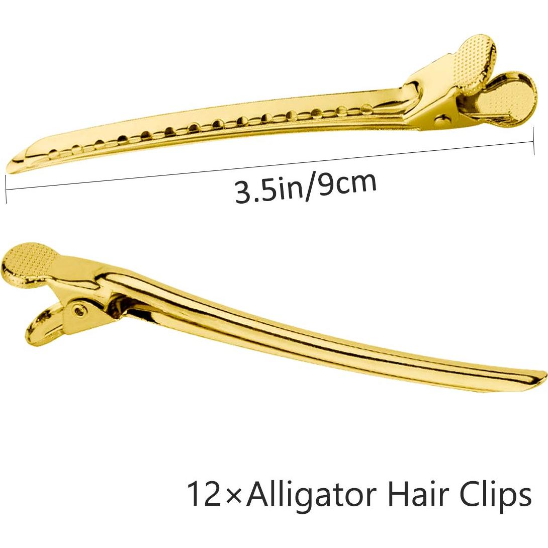 Pinzas de Sección de Pelo RSV - Clips de Pico de Pato Oro