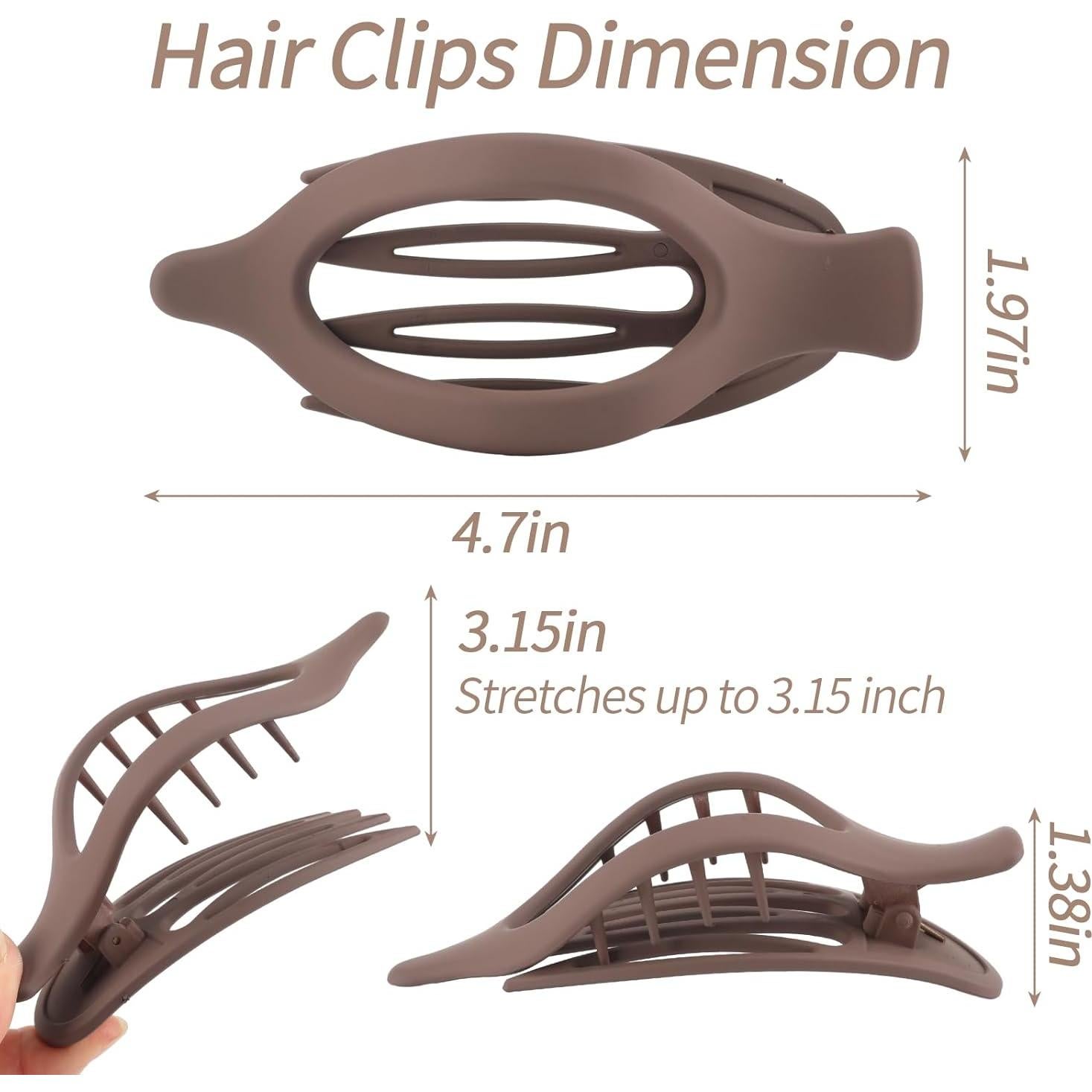 6 Clips de Pelo Planos Glaudmeiss 11.94 cm Rojo Vino