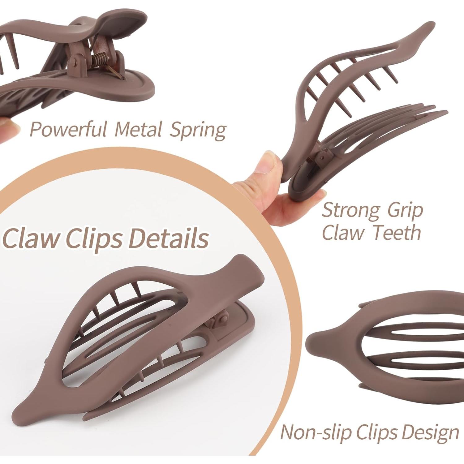 6 Clips de Pelo Planos Glaudmeiss 11.94 cm Rojo Vino