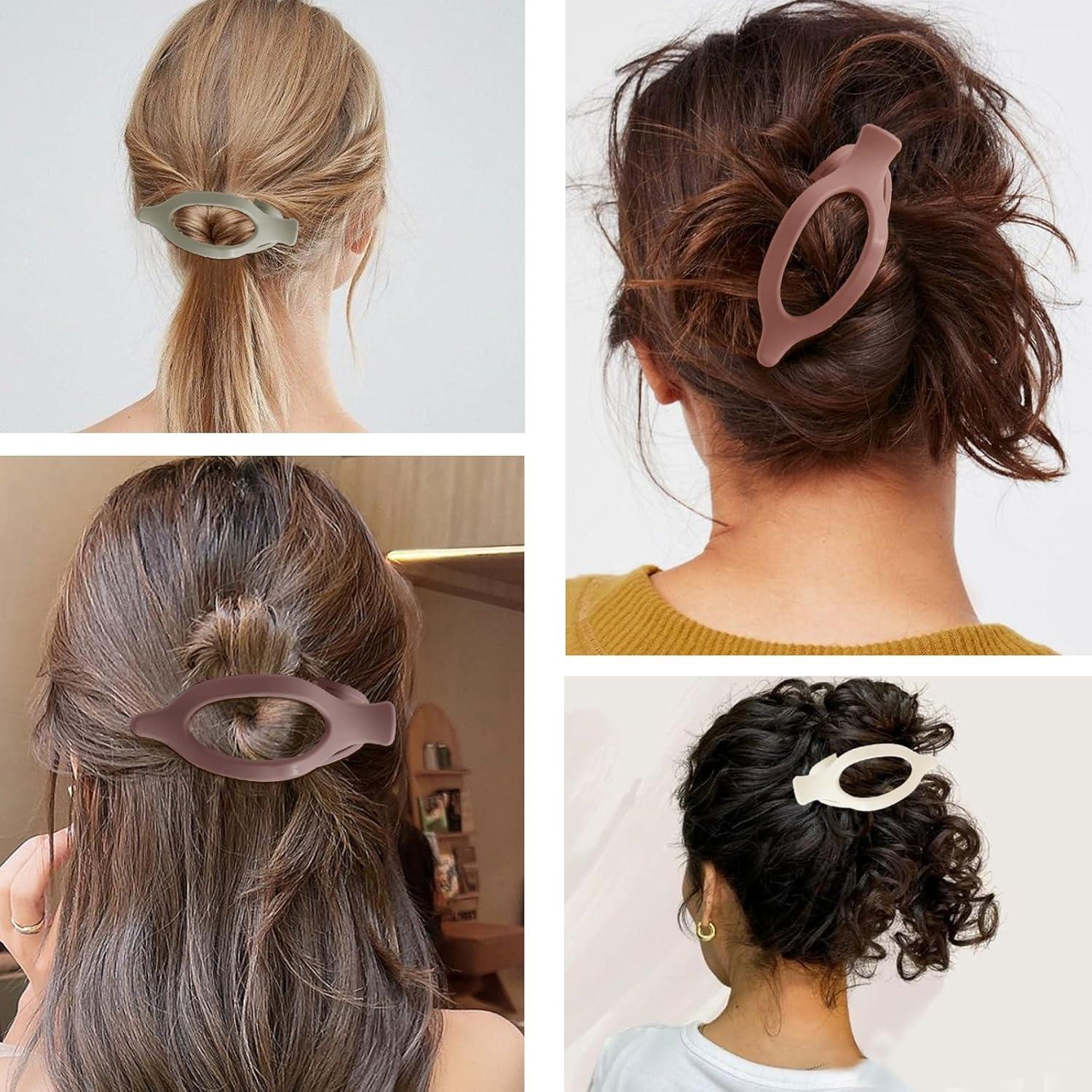 6 Clips de Pelo Planos Glaudmeiss 11.94 cm Rojo Vino