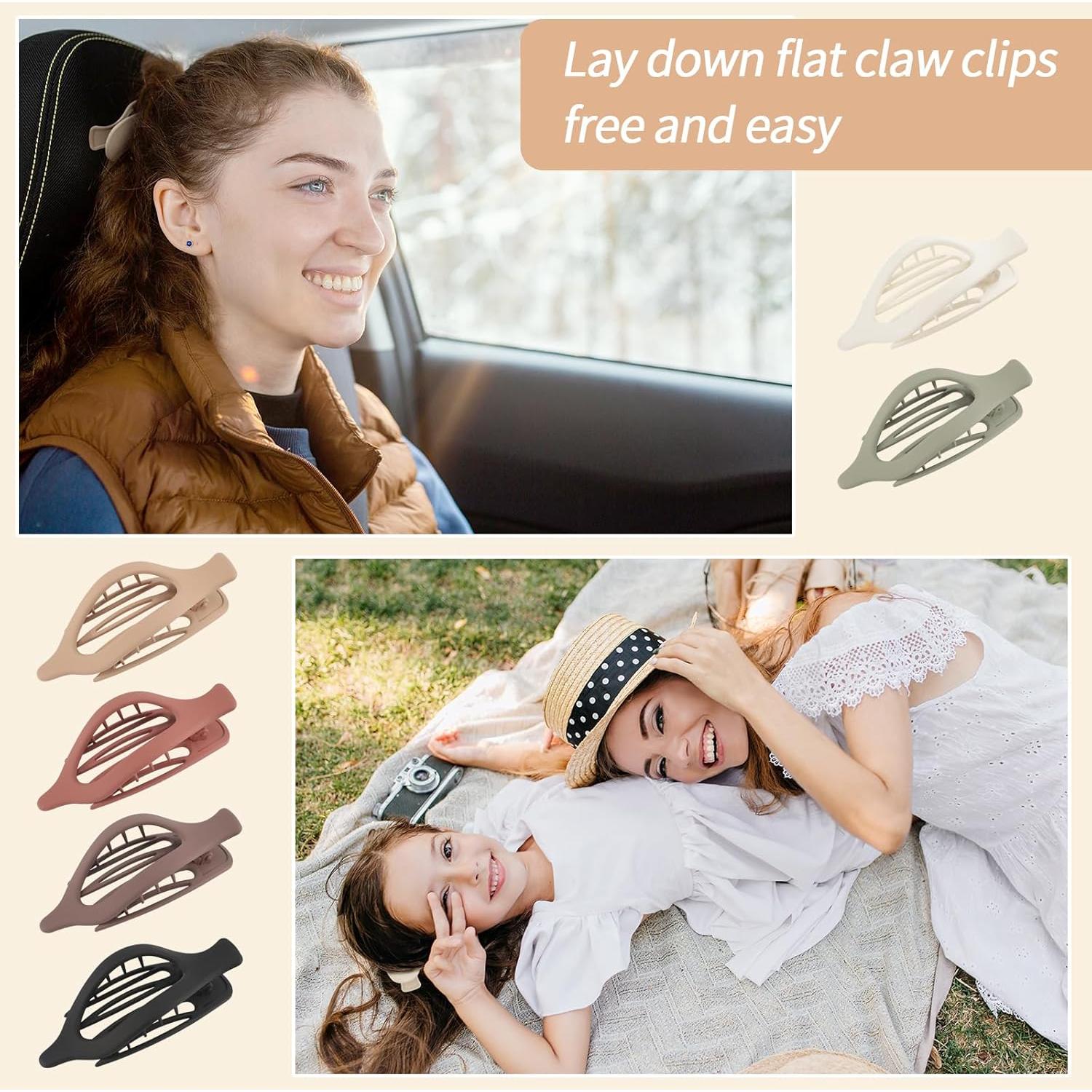 6 Clips de Pelo Planos Glaudmeiss 11.94 cm Rojo Vino