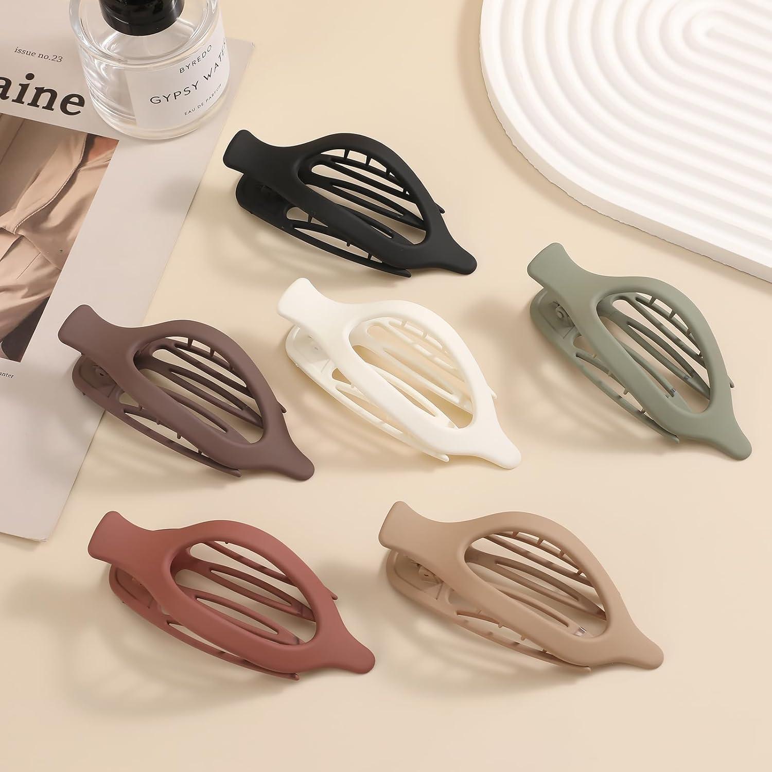 6 Clips de Pelo Planos Glaudmeiss 11.94 cm Rojo Vino