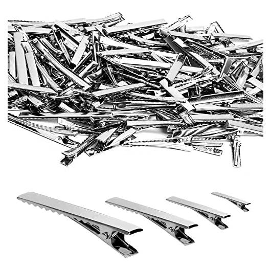 Clips de Pelo Cocodrilo WSYUB 170 Pcs Metal Plateado 4 Tamaños