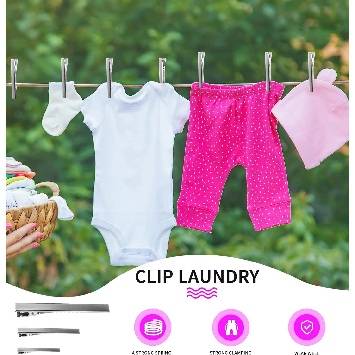 Clips de Pelo Cocodrilo WSYUB 170 Pcs Metal Plateado 4 Tamaños