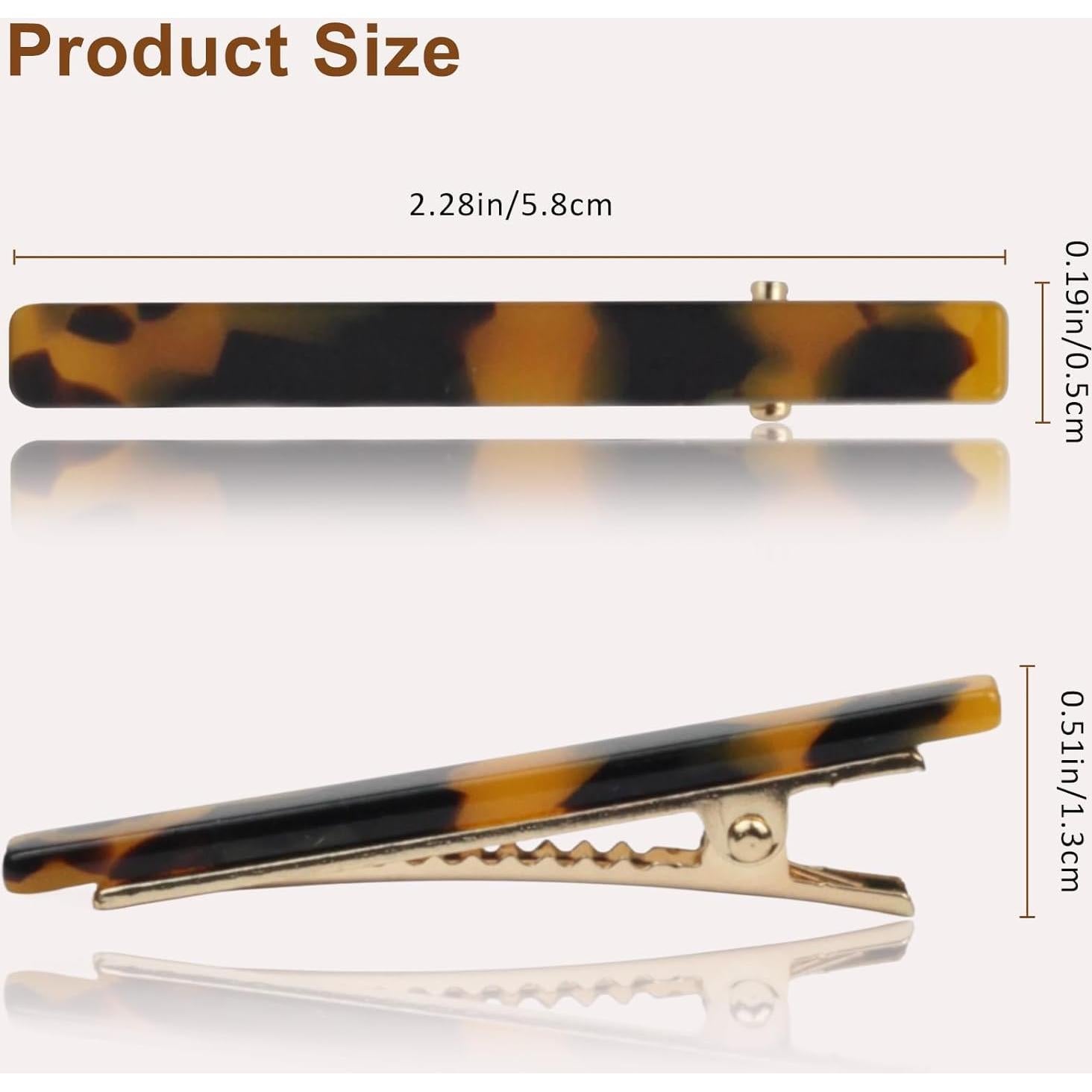 6 Clips para el Cabello de Metal Carey y Beige - Zoolinn