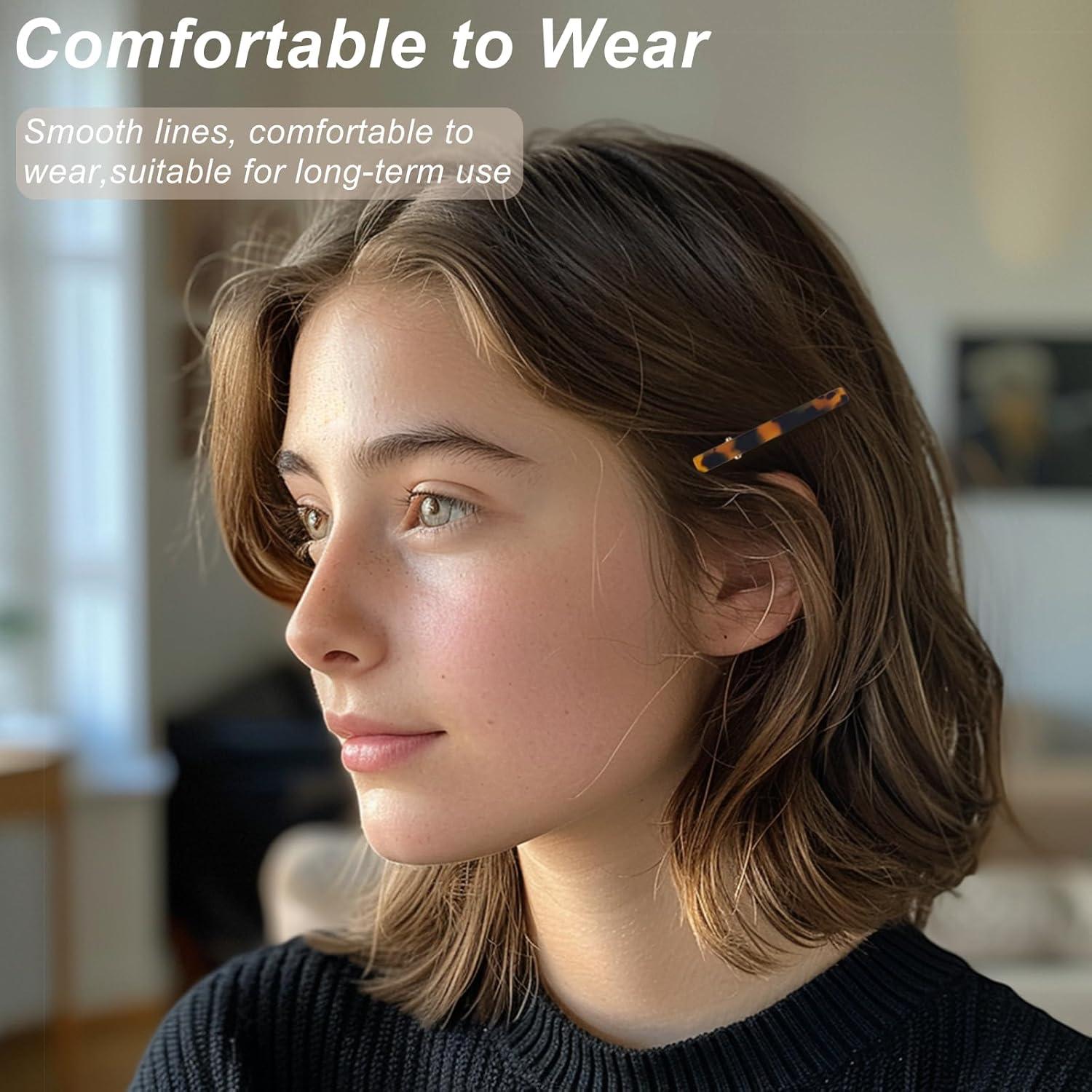 6 Clips para el Cabello de Metal Carey y Beige - Zoolinn