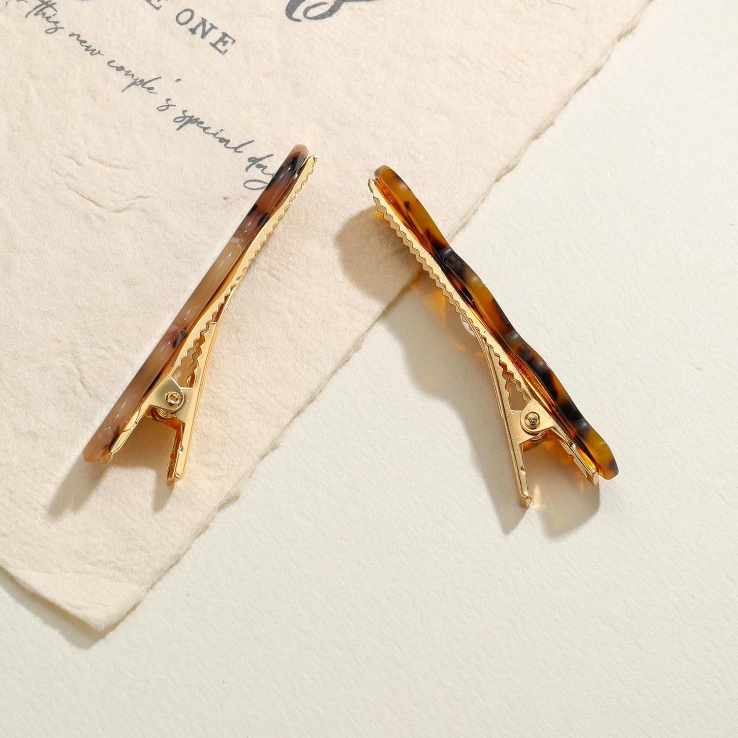 4 Clips de Pelo de Acetato Leopardo para Mujeres - Accesorios