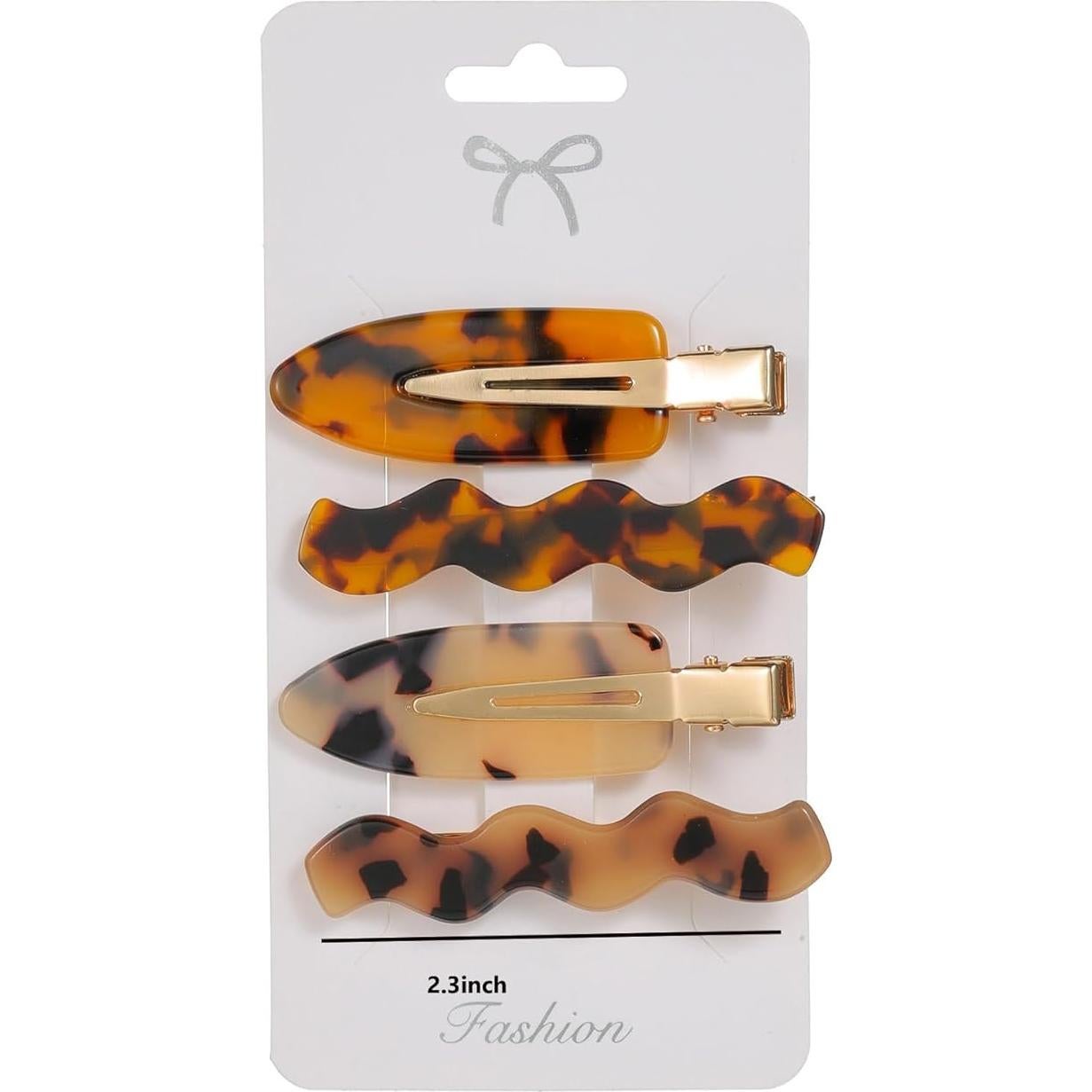 4 Clips de Pelo de Acetato Leopardo para Mujeres - Accesorios