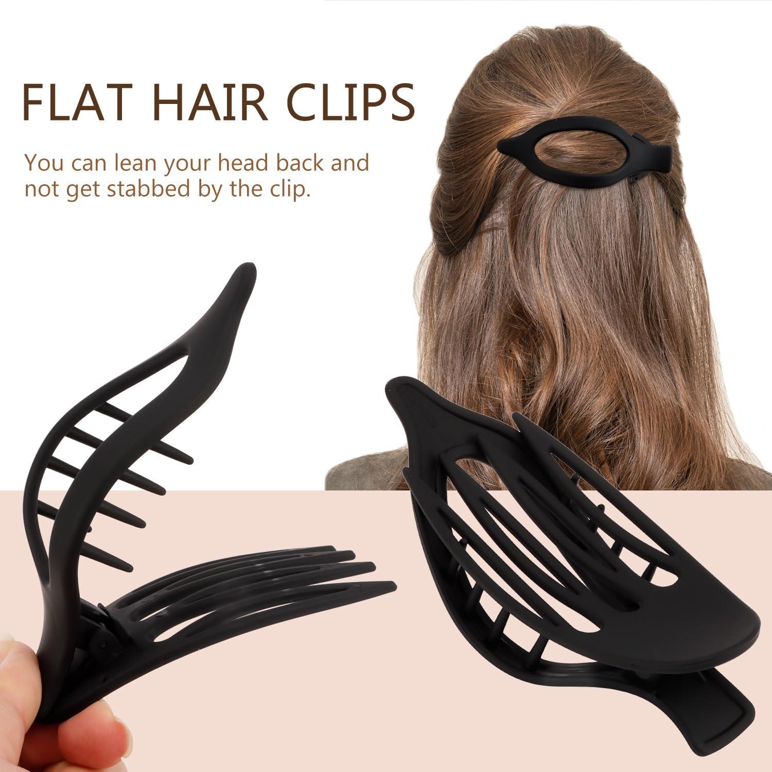 Pinzas de Cabello Planas Atoden - 4 Pcs, 11.9 cm, Antideslizantes