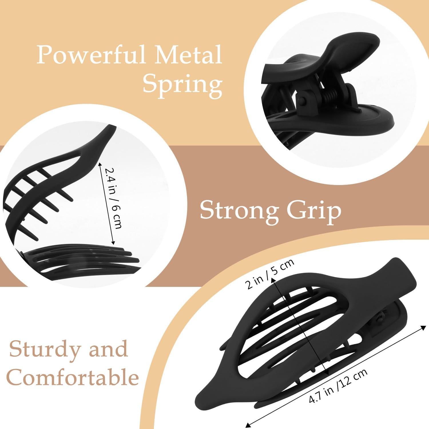 Pinzas de Cabello Planas Atoden - 4 Pcs, 11.9 cm, Antideslizantes