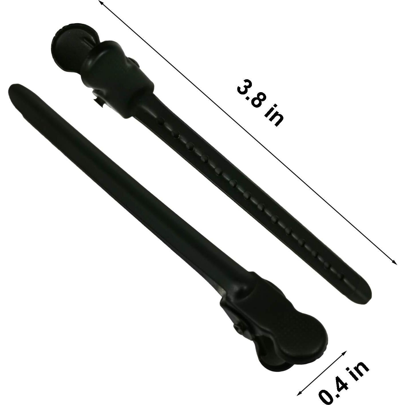 12 Clips de Pato de Metal Niquelado para Cabello Negro