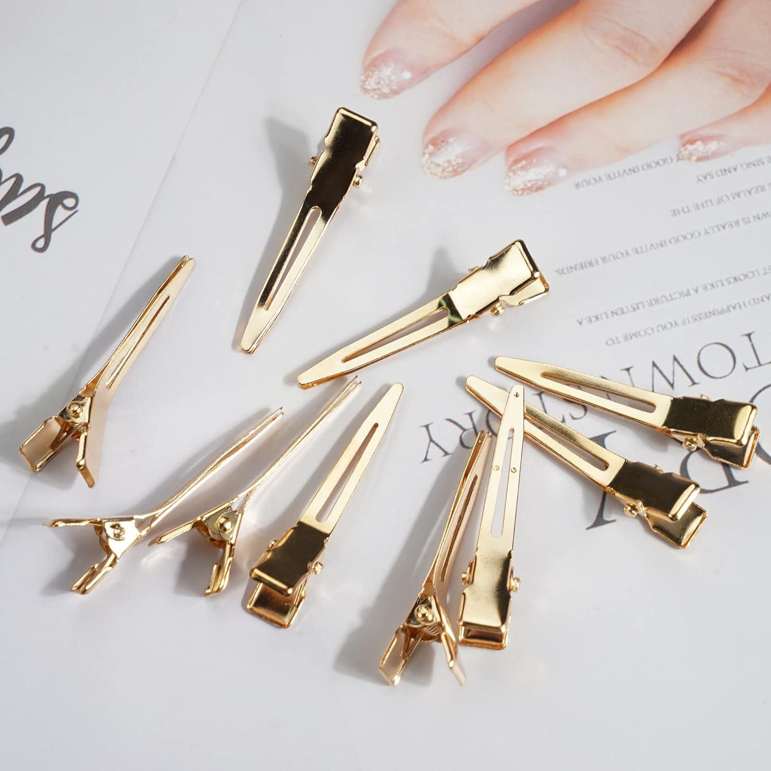 Clips de Rizo Dorados Qearl 120 PCS 4.6 cm Metálicos