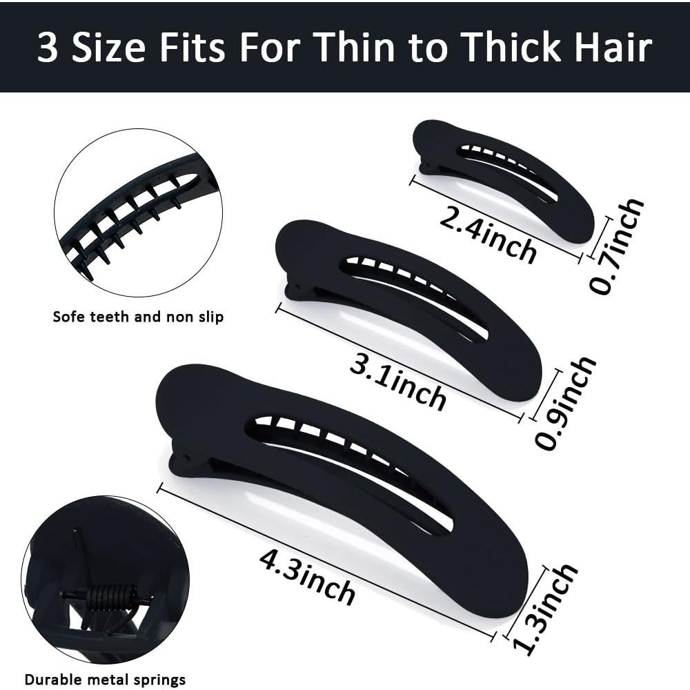 Clips de Pelo Tipo Cocodrilo Ahoney - Paquete de 12, 3 Tamaños
