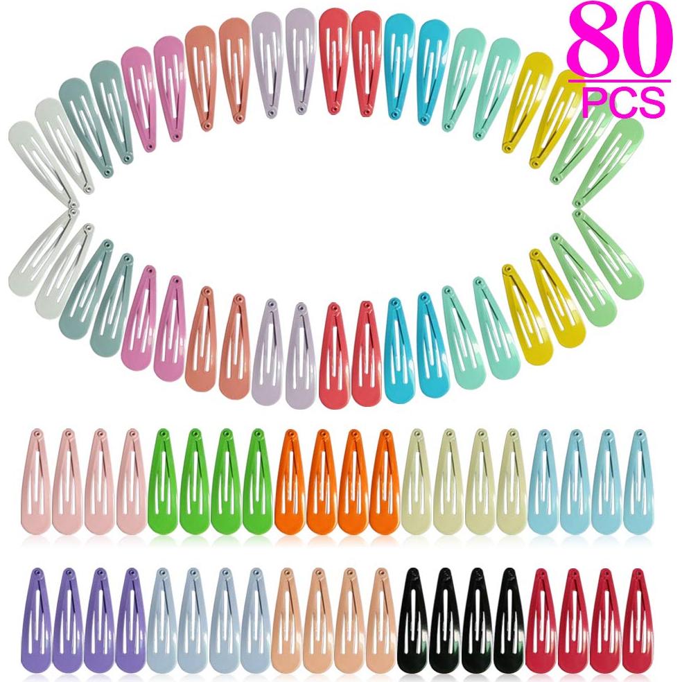 80 Clips para el Cabello JIARON Metal 5.08 cm 20 Colores