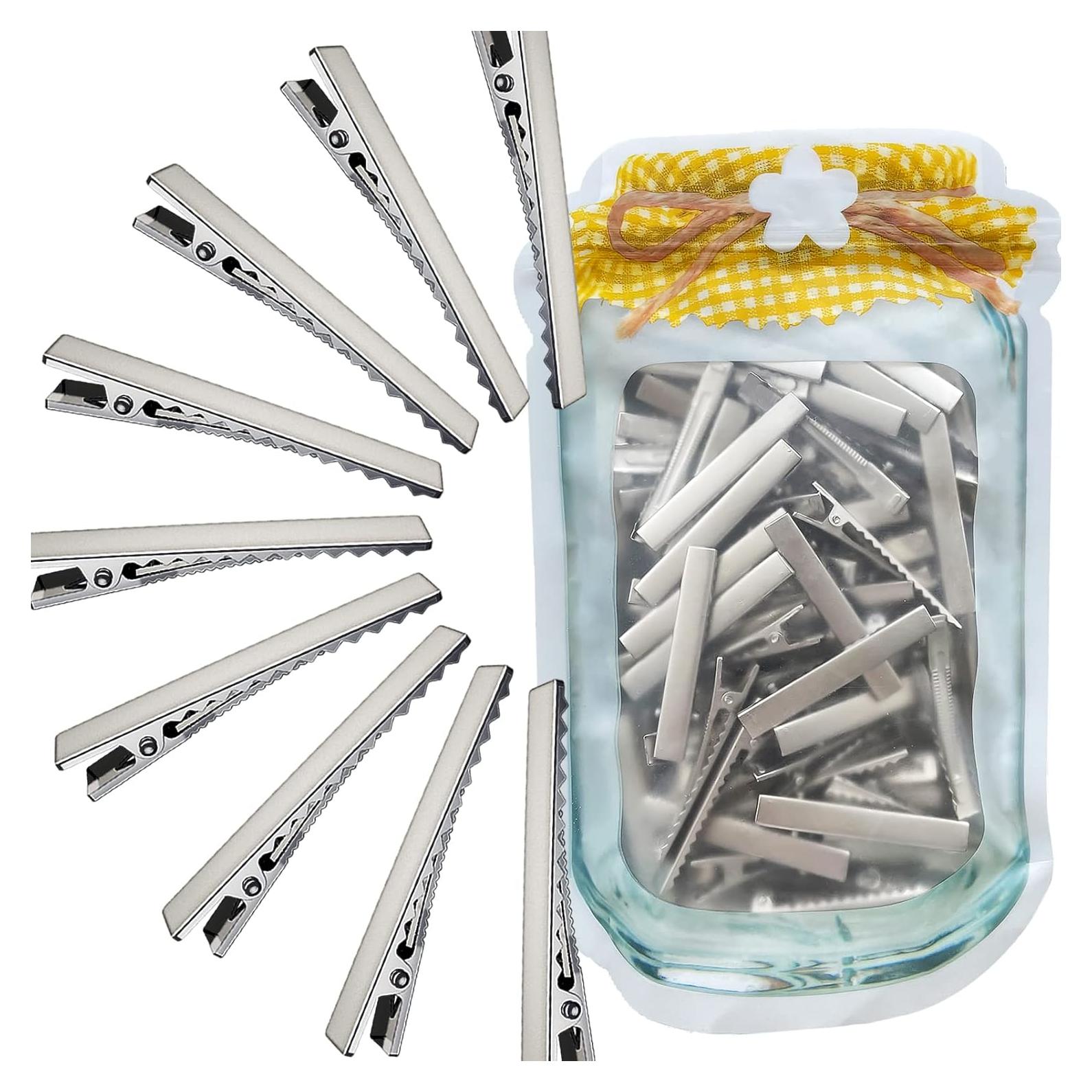 100 Clips de Metal Cocodrilo HiJeaton 5.7cm para Manualidades