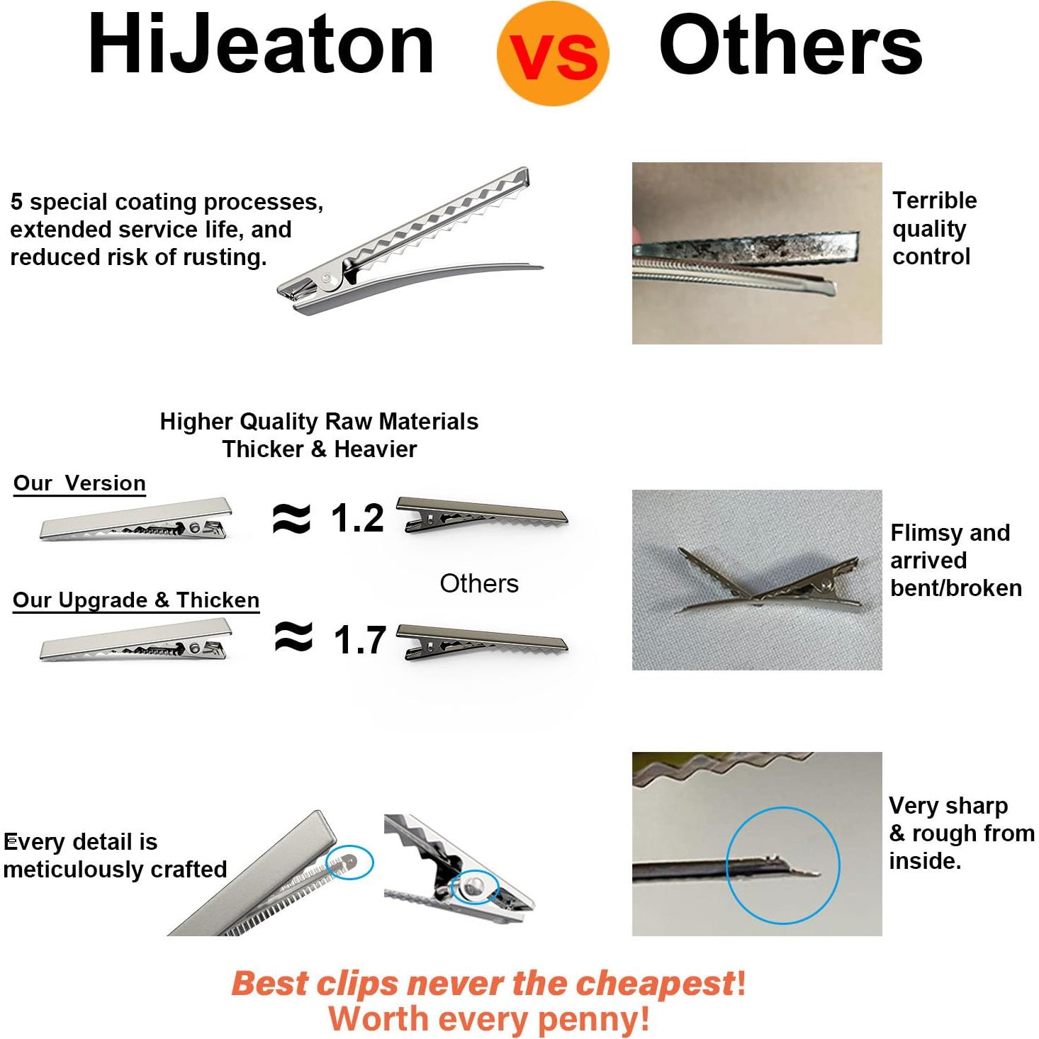 100 Clips de Metal Cocodrilo HiJeaton 5.7cm para Manualidades