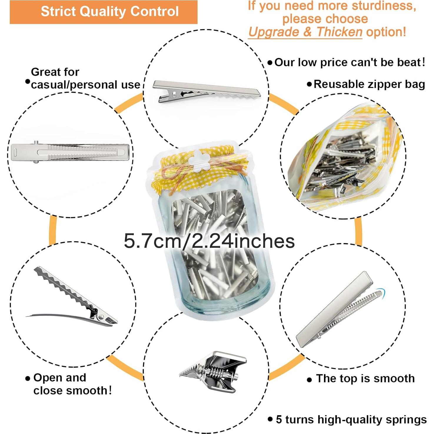 100 Clips de Metal Cocodrilo HiJeaton 5.7cm para Manualidades