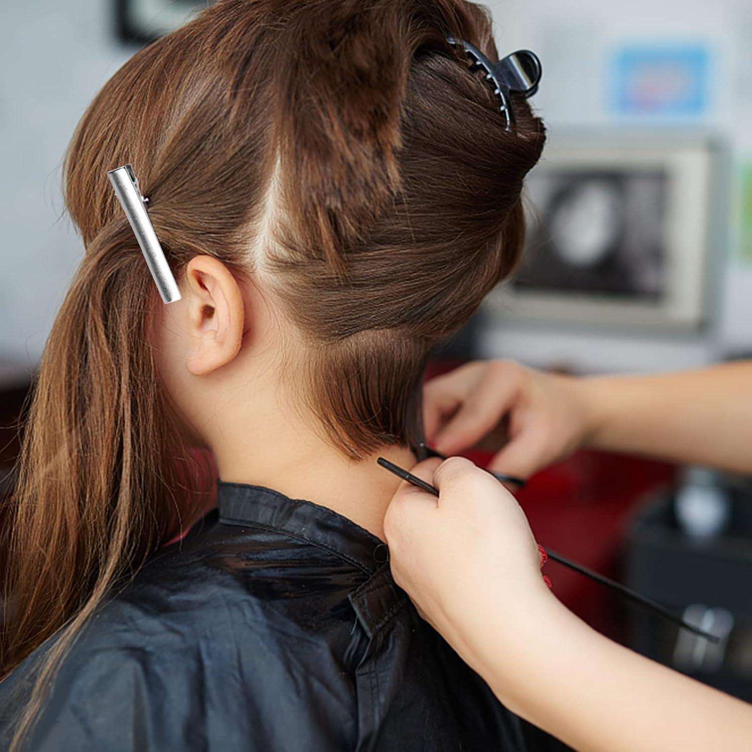 70 Clips de Pelo Cocodrilo PHSZZ Metal Plateado 3 Tamaños