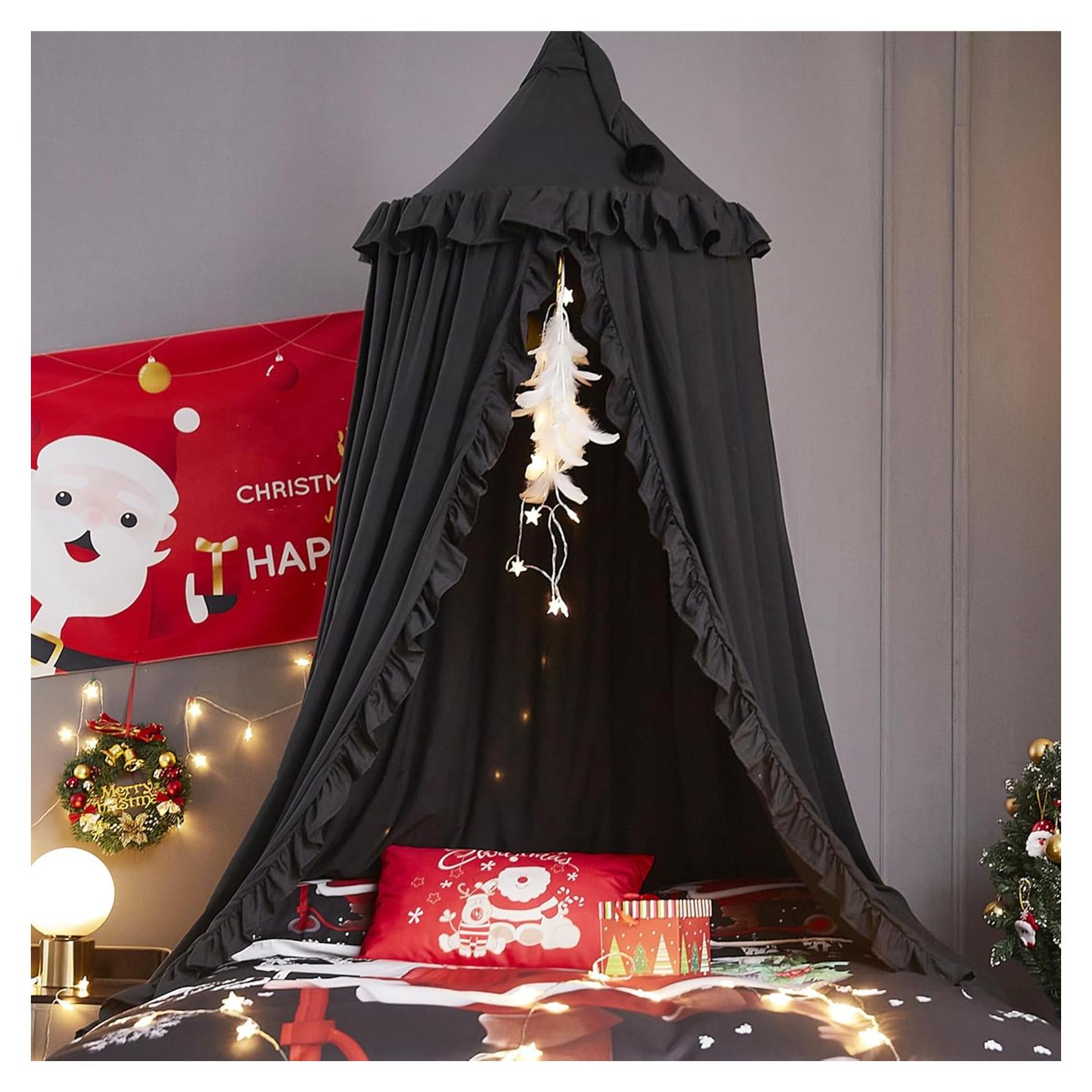 Dosel de Cama VETHIN Negro para Niñas - Castillo Soñador