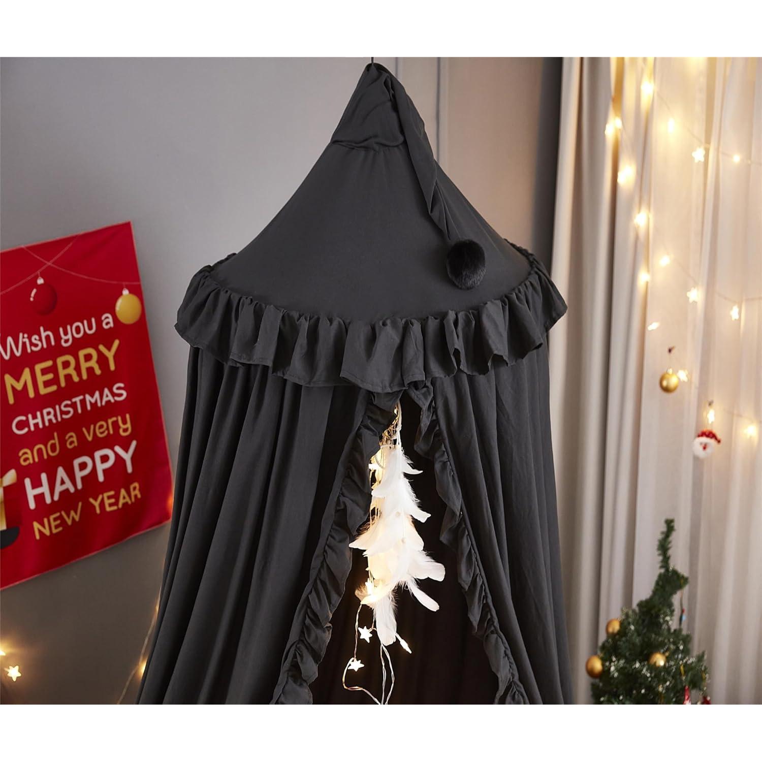 Dosel de Cama VETHIN Negro para Niñas - Castillo Soñador