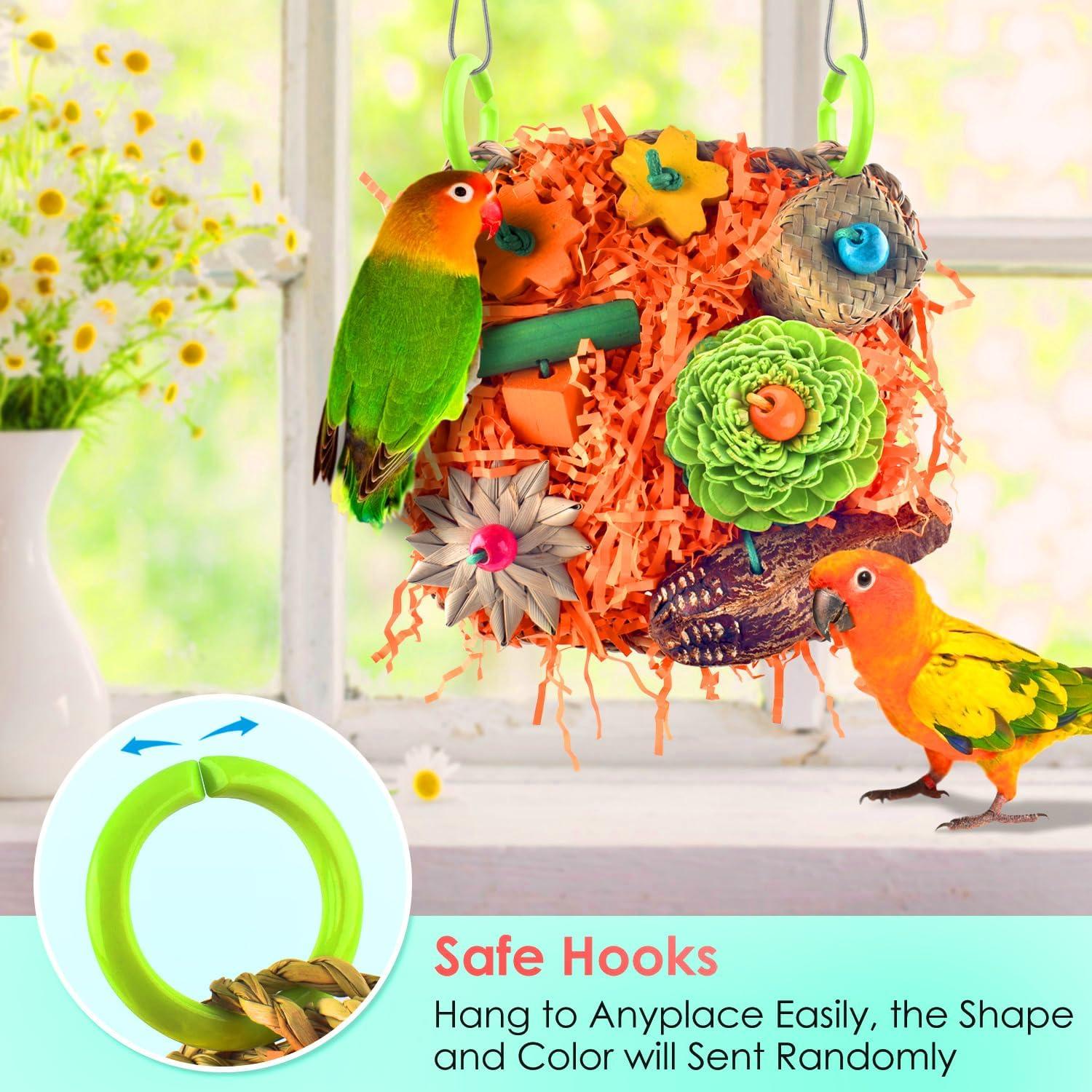 KATUMO Alfombra de Hierba para Aves 16.8x16.8cm Juguete Forrajeo