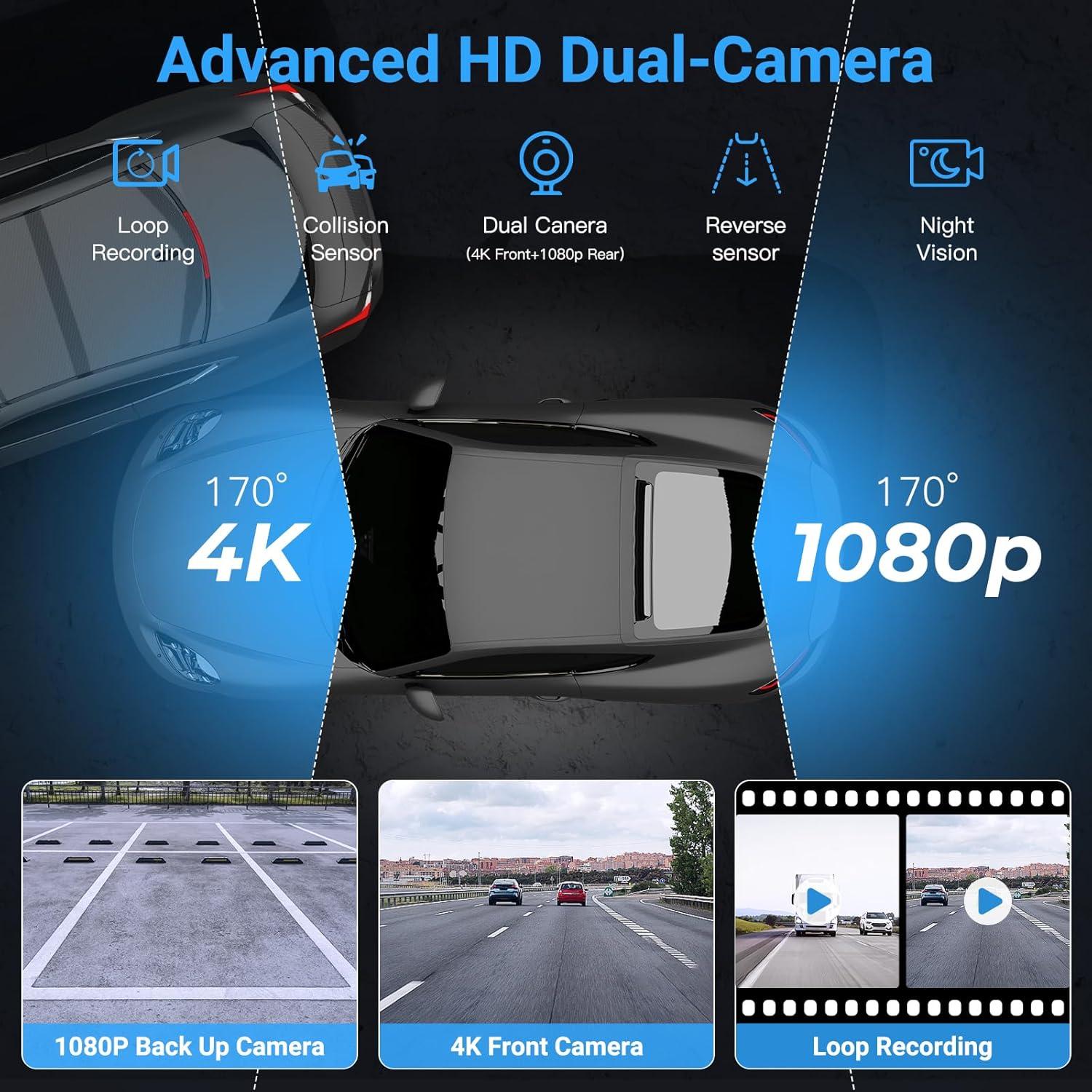 Carpuride W703 CarPlay 7" IPS con Cámara 4K y 1080P