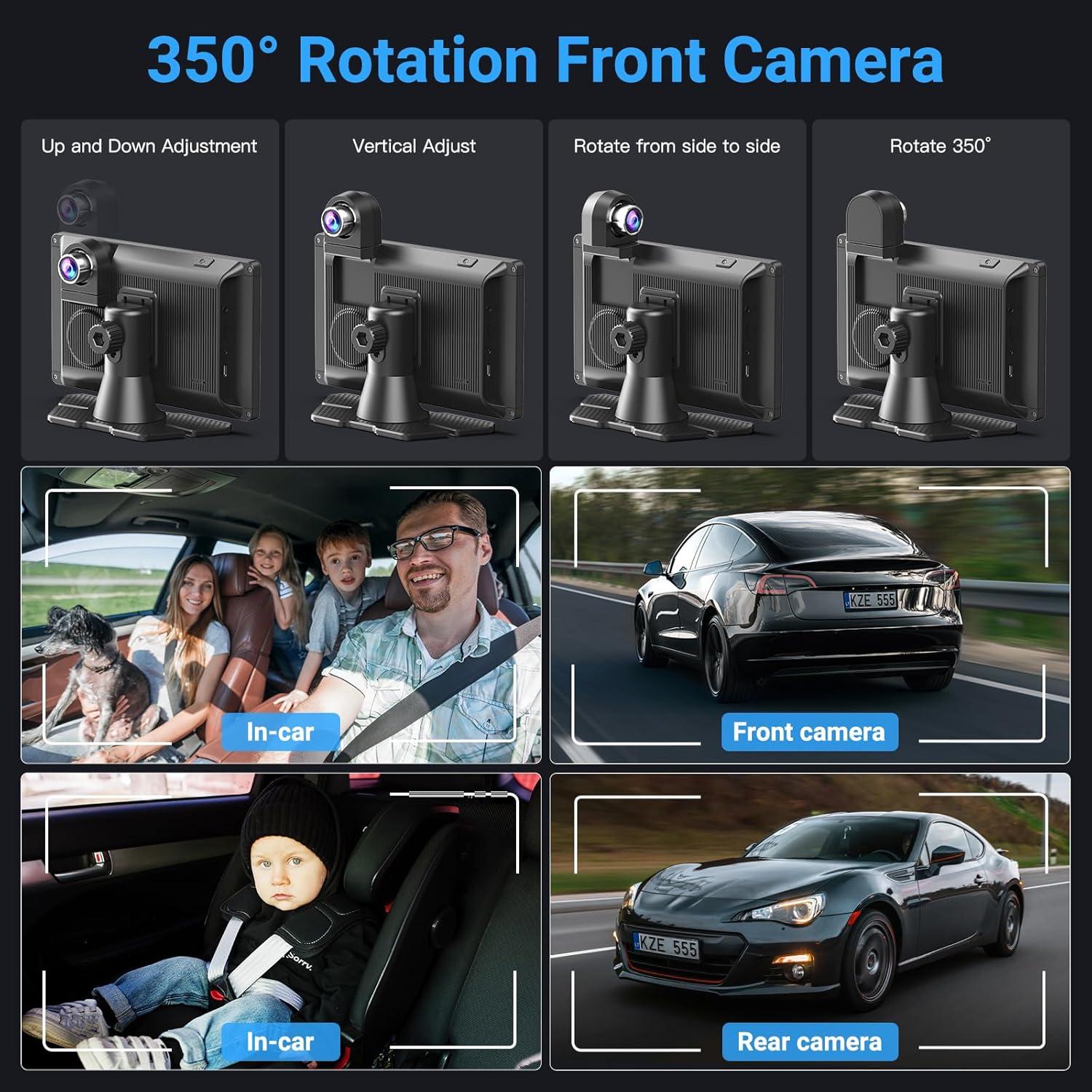 Carpuride W703 CarPlay 7" IPS con Cámara 4K y 1080P