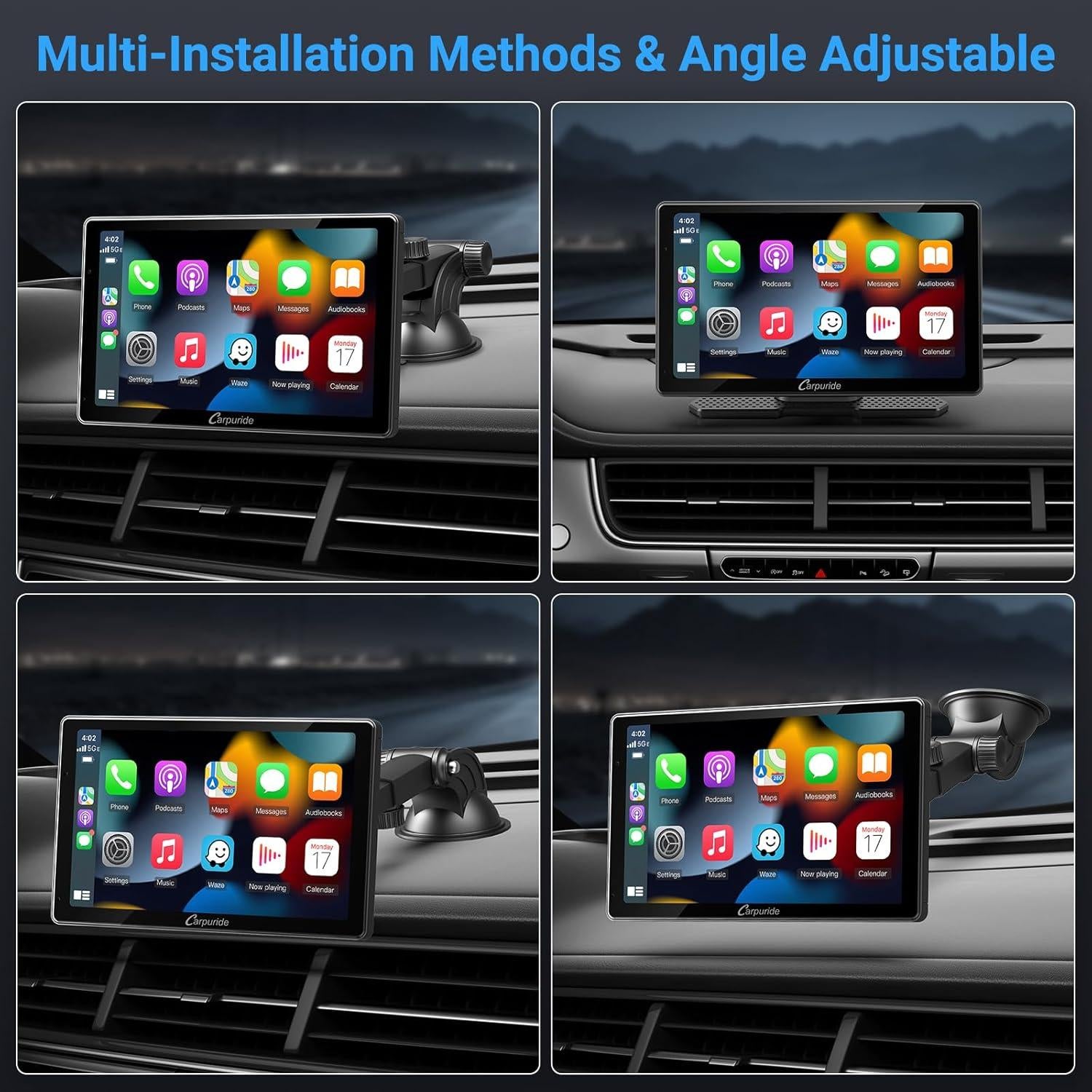 Carpuride W703 CarPlay 7" IPS con Cámara 4K y 1080P