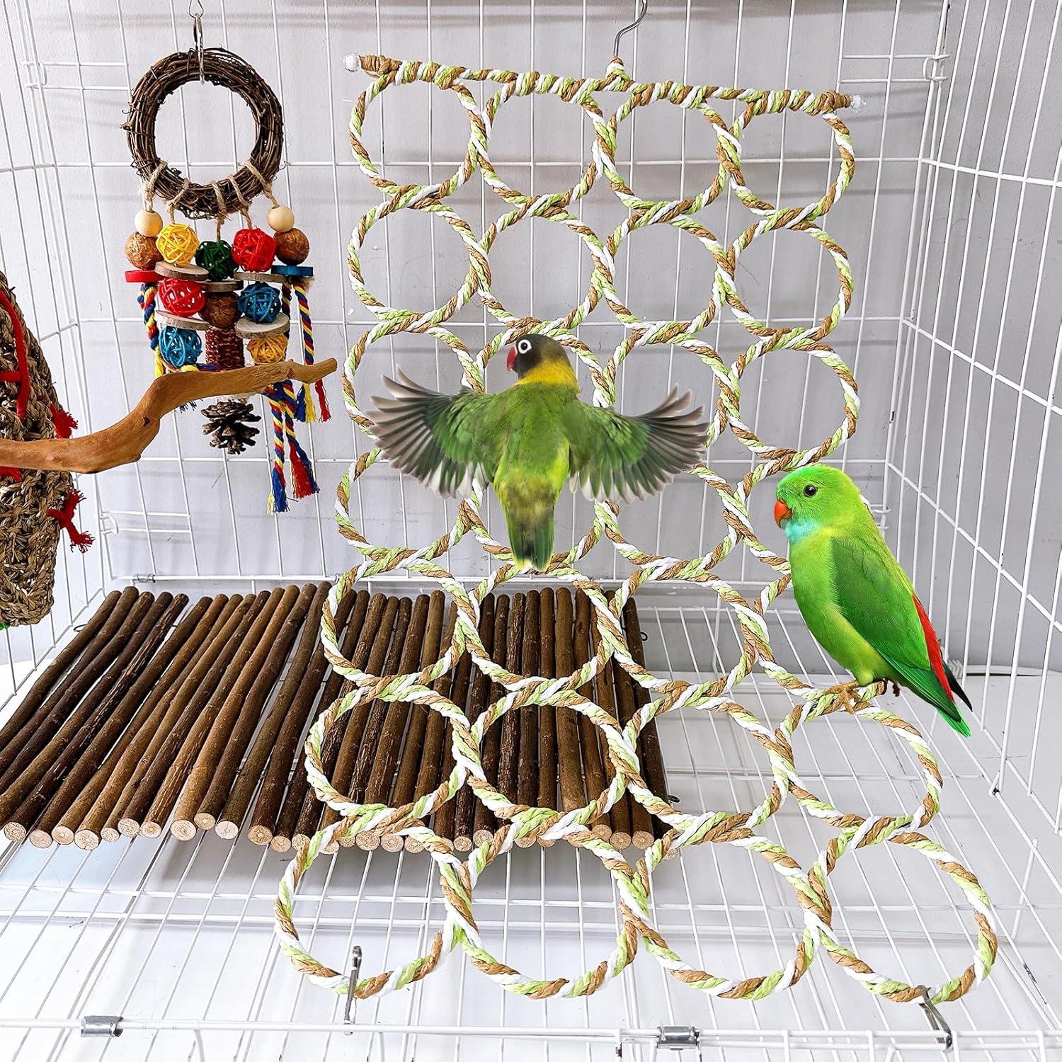 Red de Cuerda para Pájaros BLSMU 35x60 cm con Ganchos