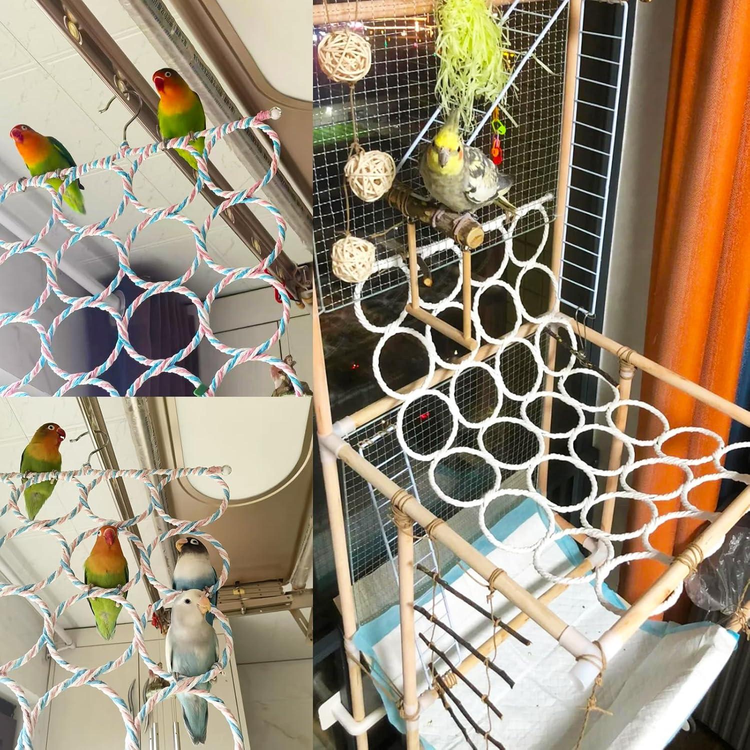 Red de Cuerda para Pájaros BLSMU 35x60 cm con Ganchos