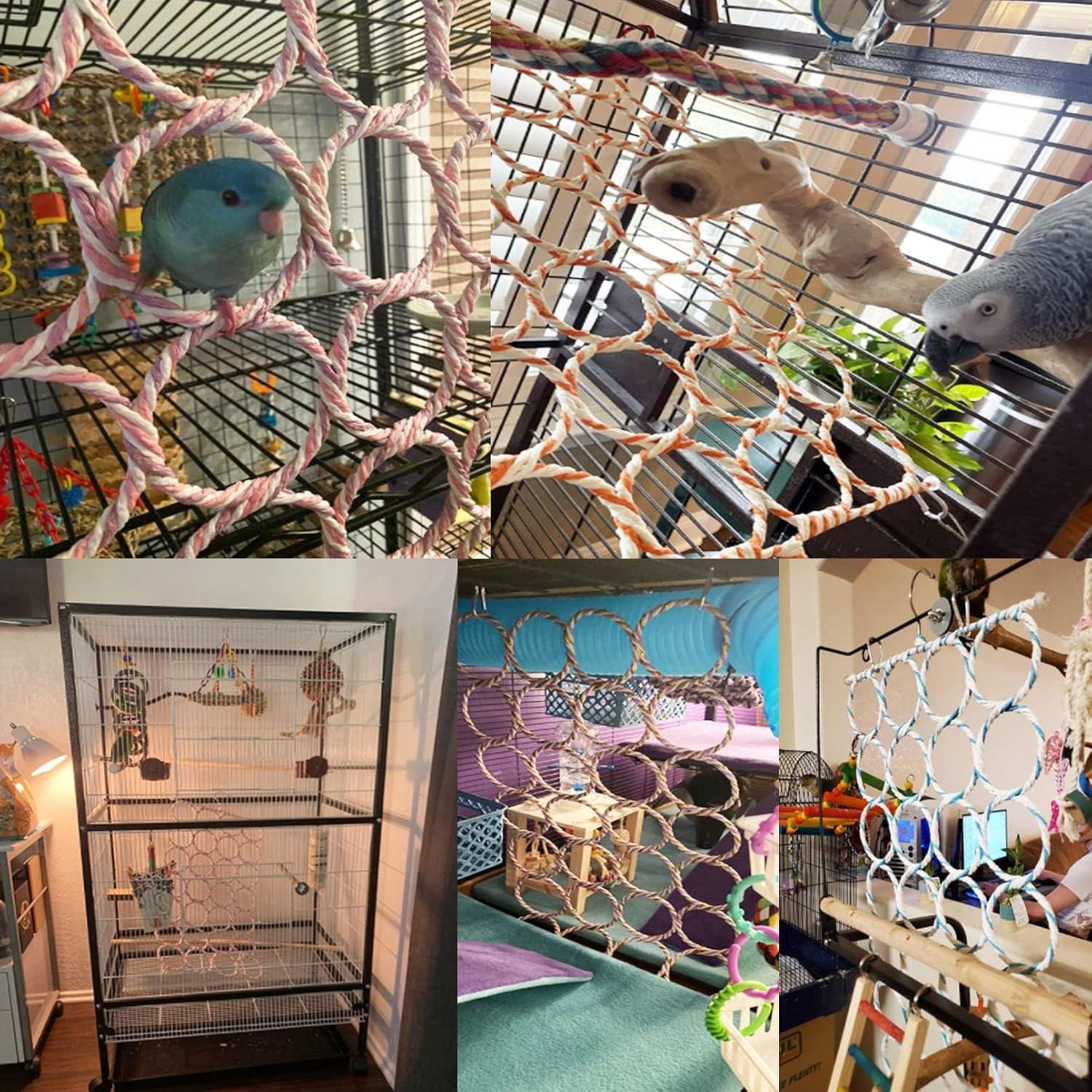 Red de Cuerda para Pájaros BLSMU 35x60 cm con Ganchos