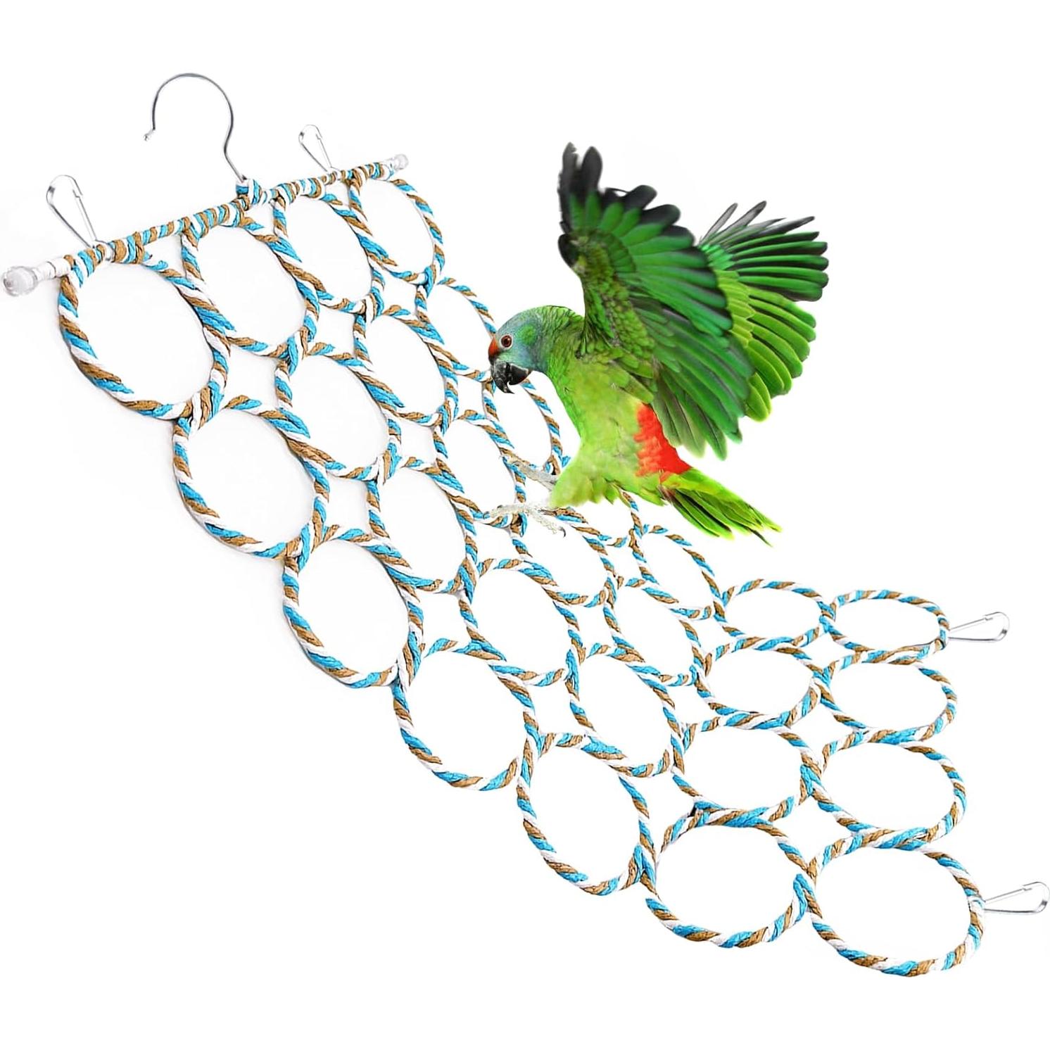 Red de Cuerda para Pájaros BLSMU 35x60 cm con Ganchos