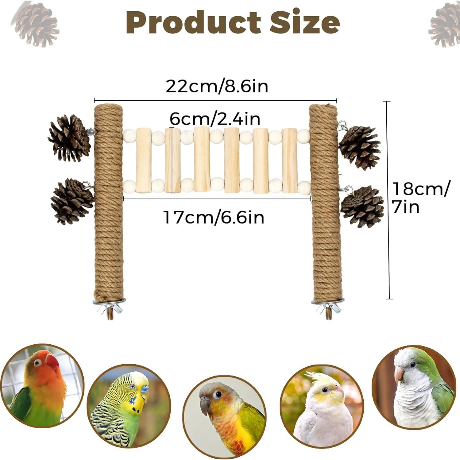 Escalera para Aves Jevnd con Juguetes de Piña 14x9x15.5cm