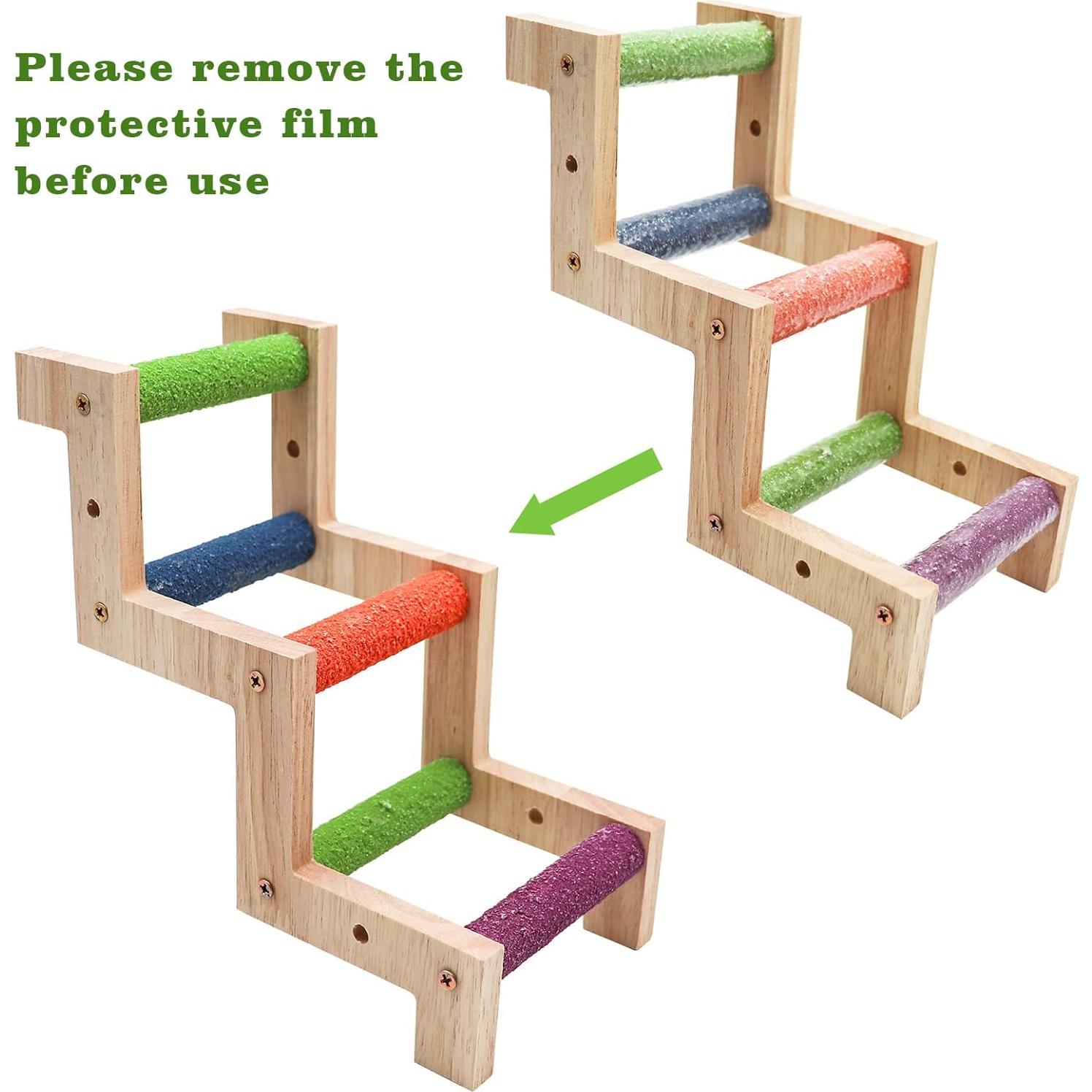 Puente de Escalera Colorido para Aves y Hámsteres Dnoifne