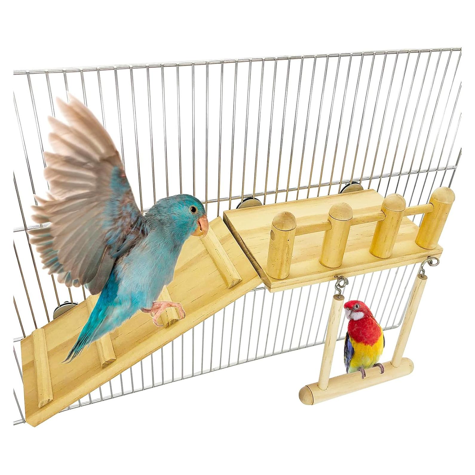 Escalera y Columpio de Madera para Periquitos CAREUPET