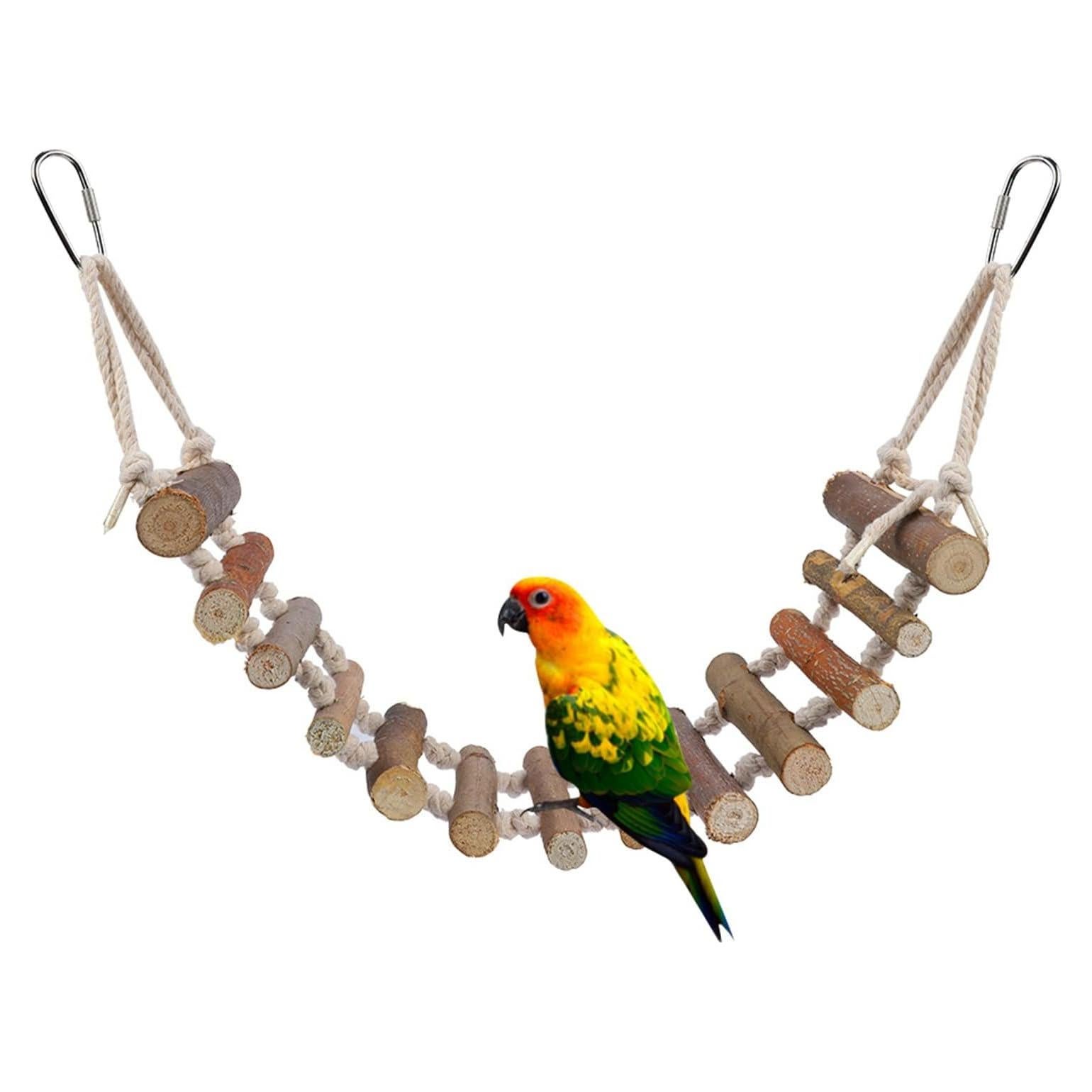 Escalera de Cuerda para Aves Joyzan - Juguete Natural 15x10cm