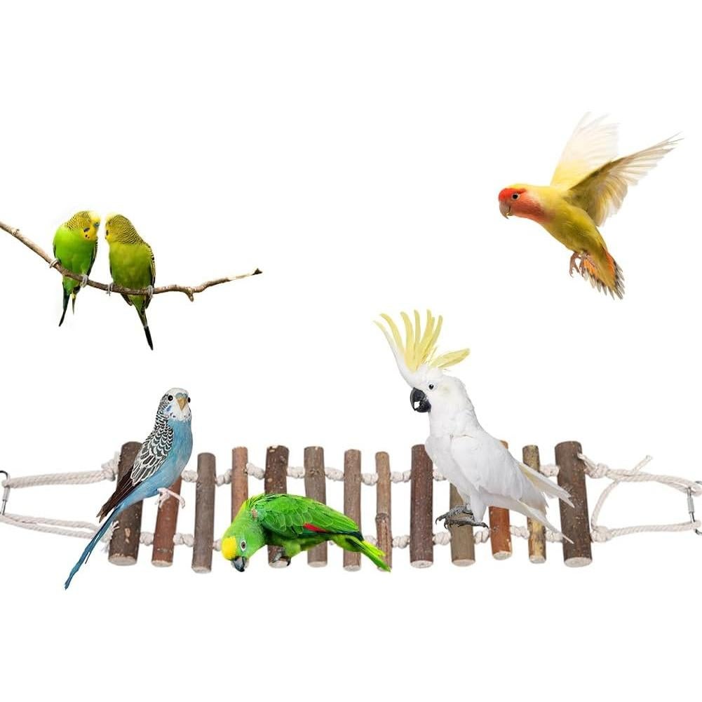 Escalera de Cuerda para Aves Joyzan - Juguete Natural 15x10cm