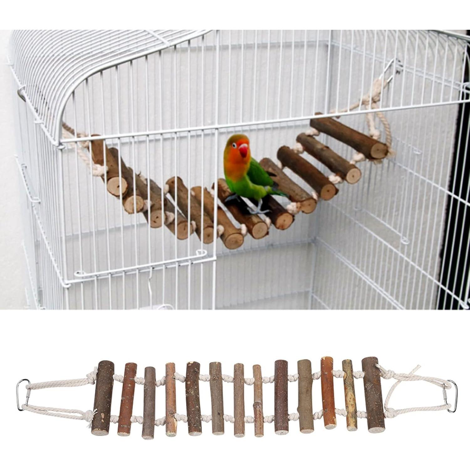 Escalera de Cuerda para Aves Joyzan - Juguete Natural 15x10cm