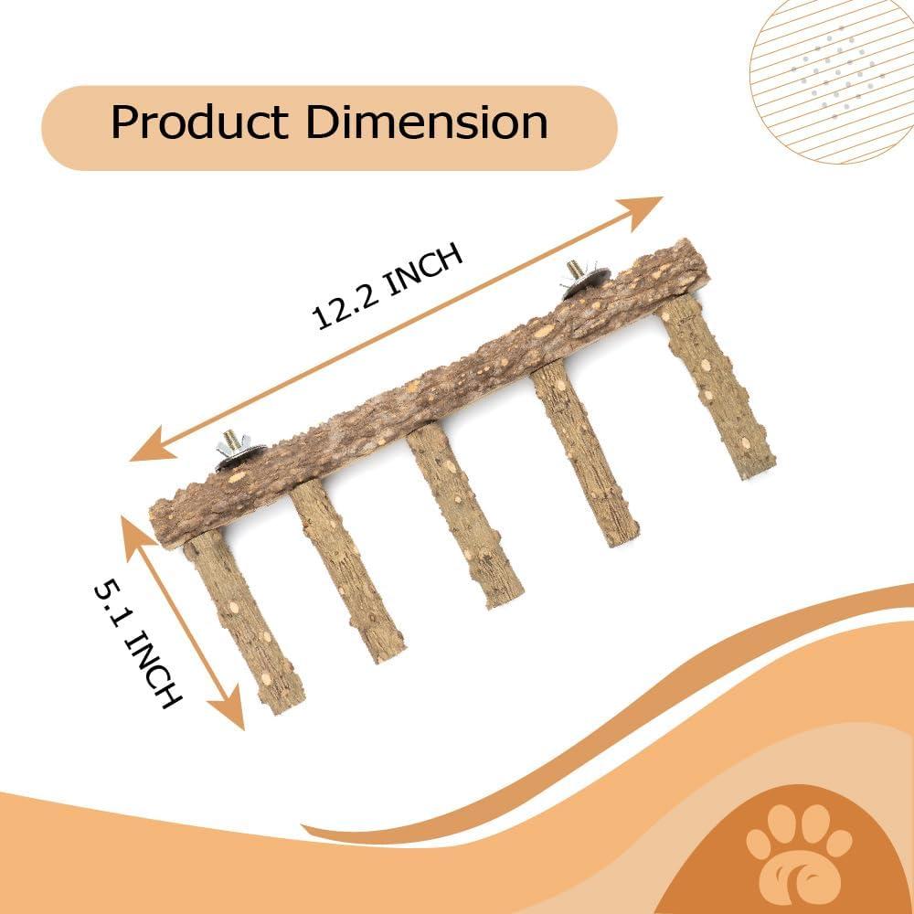 Percha de Escalera para Aves Wagably - Madera Natural 30.99x12.95cm