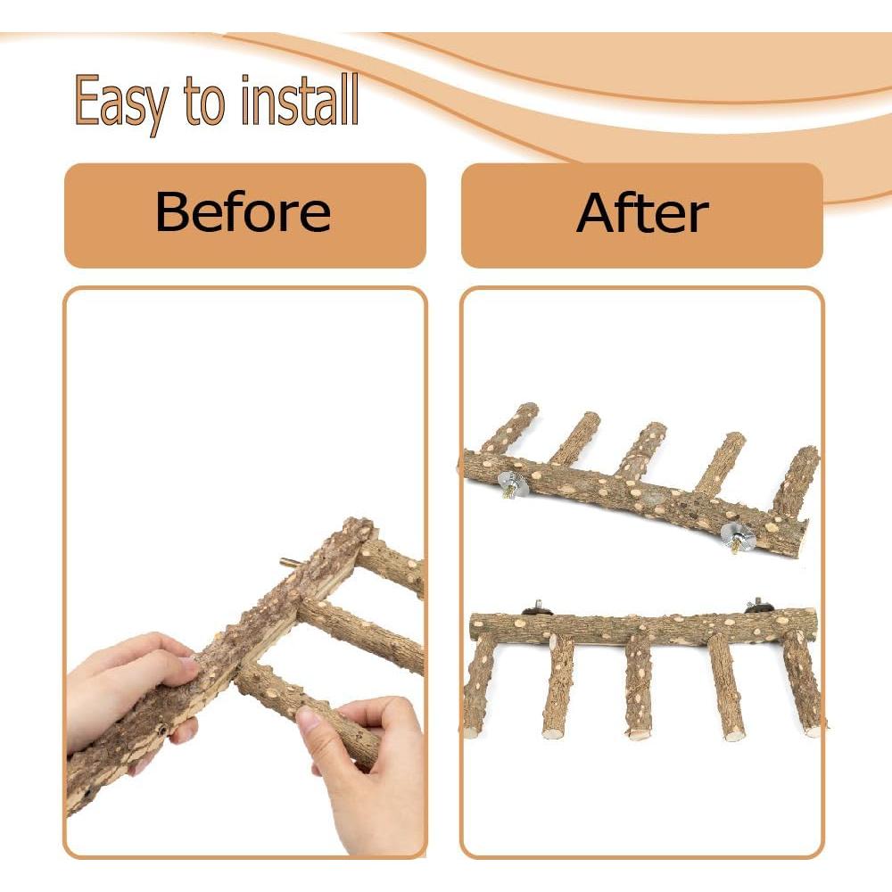 Percha de Escalera para Aves Wagably - Madera Natural 30.99x12.95cm