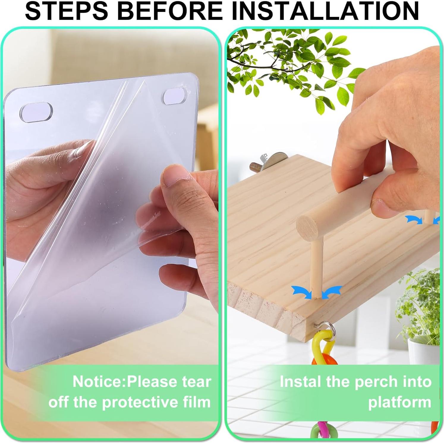 Plataforma de Juguetes para Aves Kyouki con Escalera y Espejo