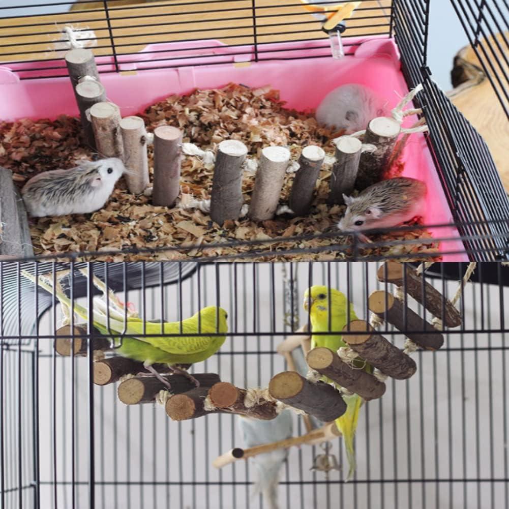 Escalera Colgante de Madera TOPINCN 61x10 cm para Aves