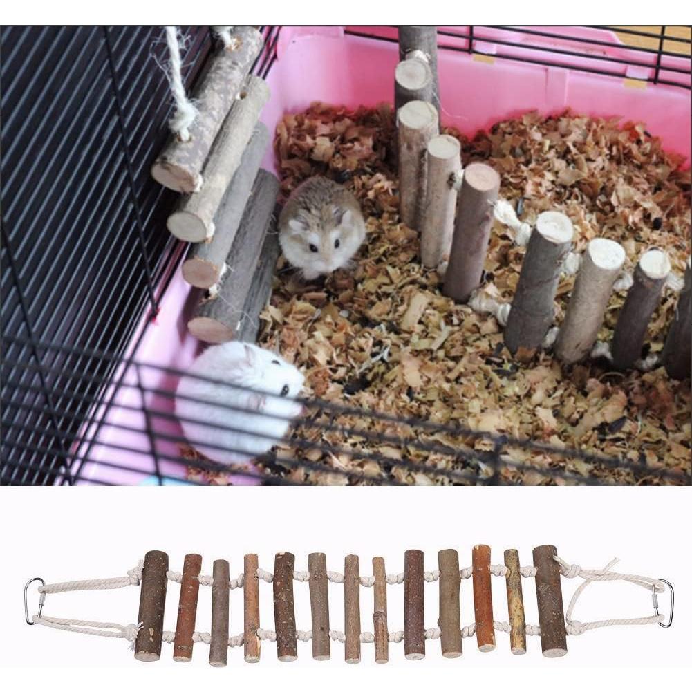 Escalera Colgante de Madera TOPINCN 61x10 cm para Aves