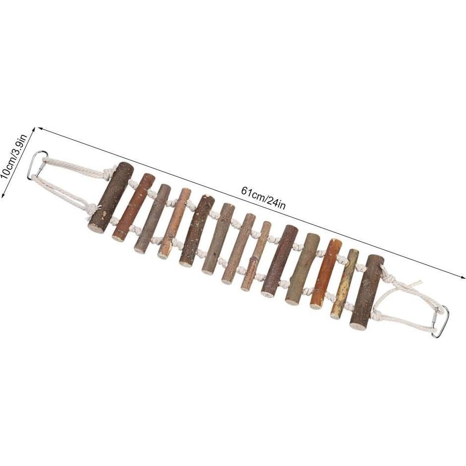 Escalera Colgante de Madera TOPINCN 61x10 cm para Aves