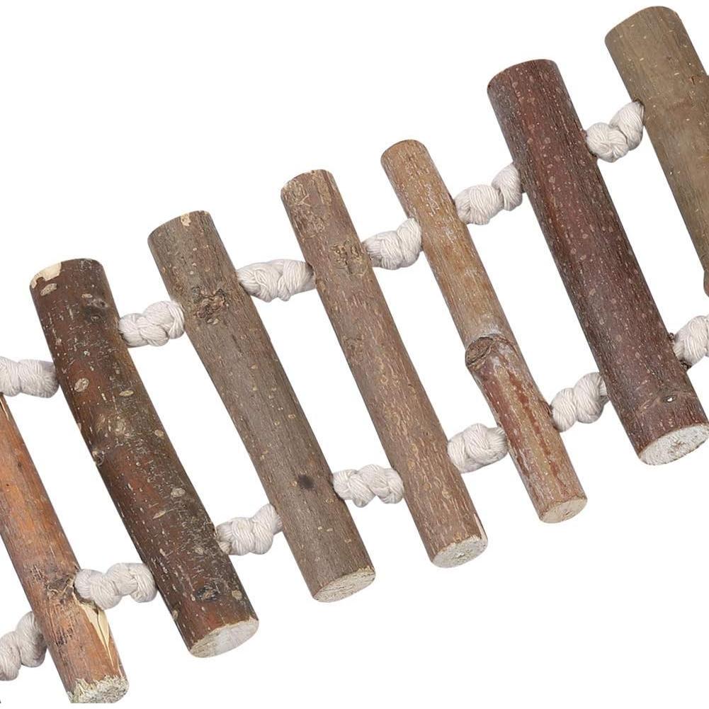 Escalera Colgante de Madera TOPINCN 61x10 cm para Aves