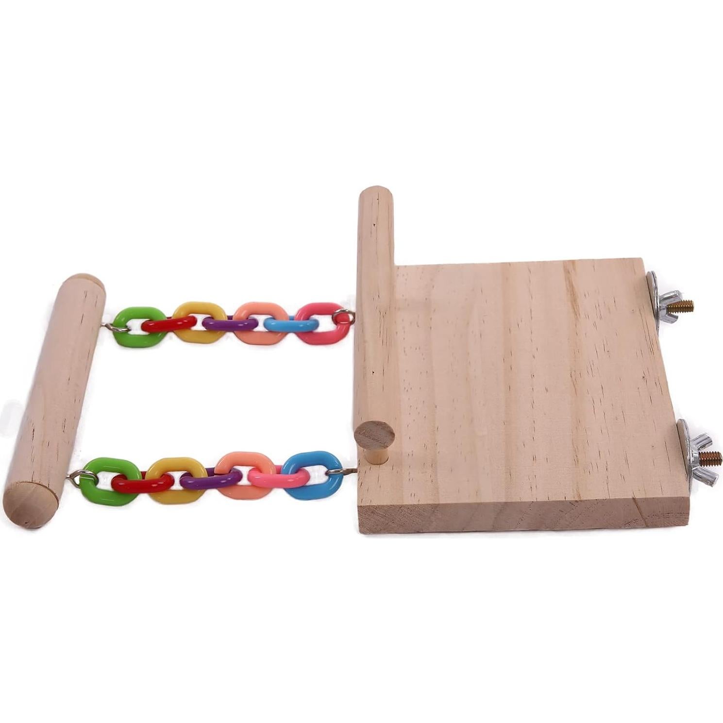 Escalera y Columpio para Aves CAREUPET - Madera Natural 24x10cm