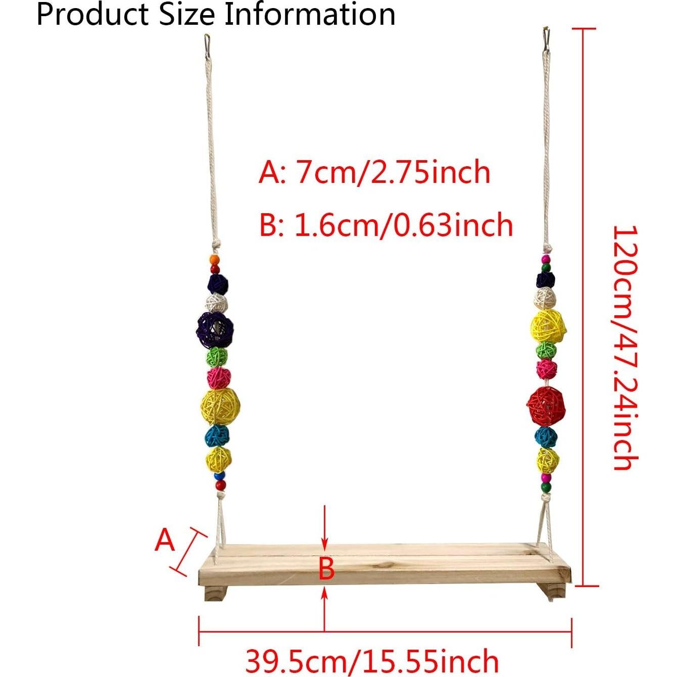 Columpio y Percha para Gallinas Vehomy - Juguete de Madera 40 cm